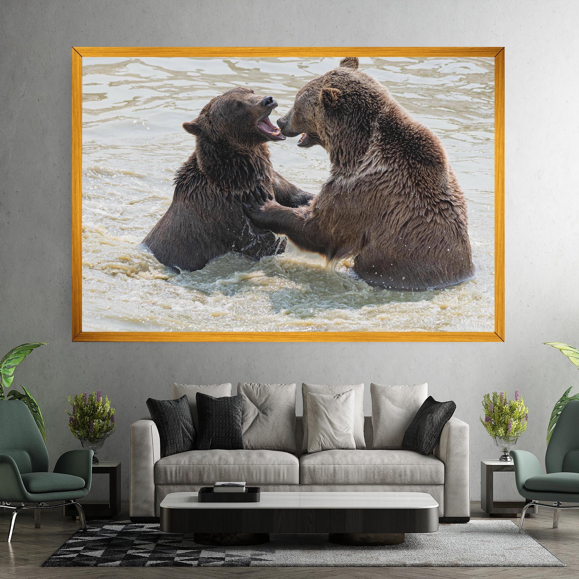 Leinwandbild Bears Fighting mockup 7