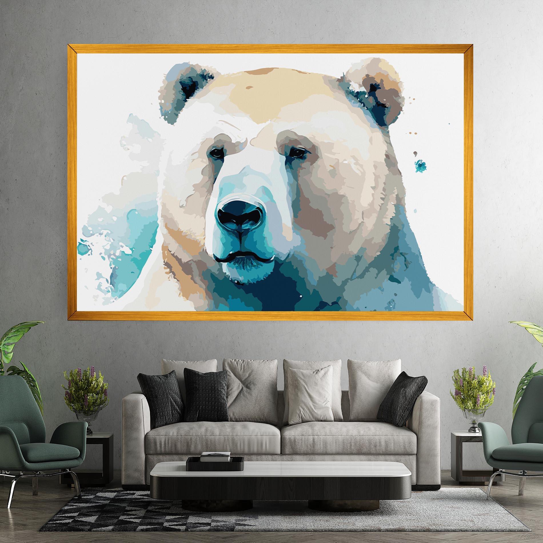 Leinwandbild Big Watercolor Bear mockup 7