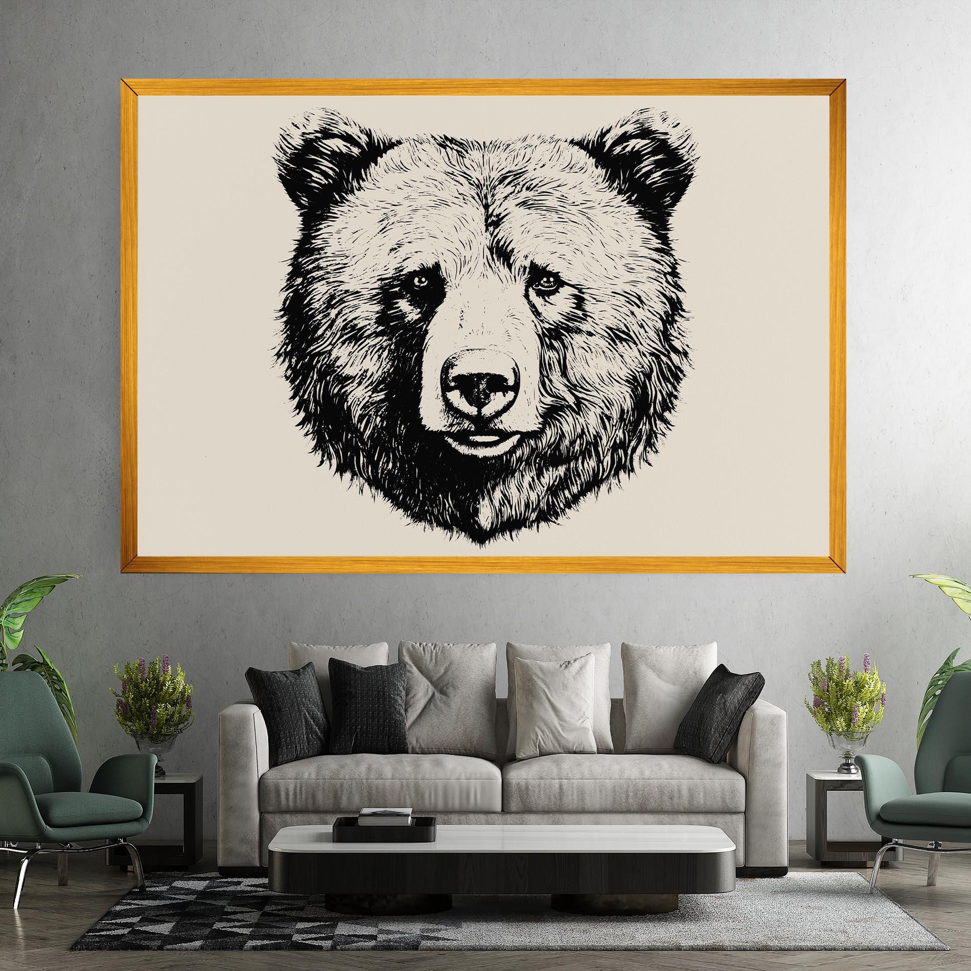 Leinwandbild Cream Head Bear mockup 7