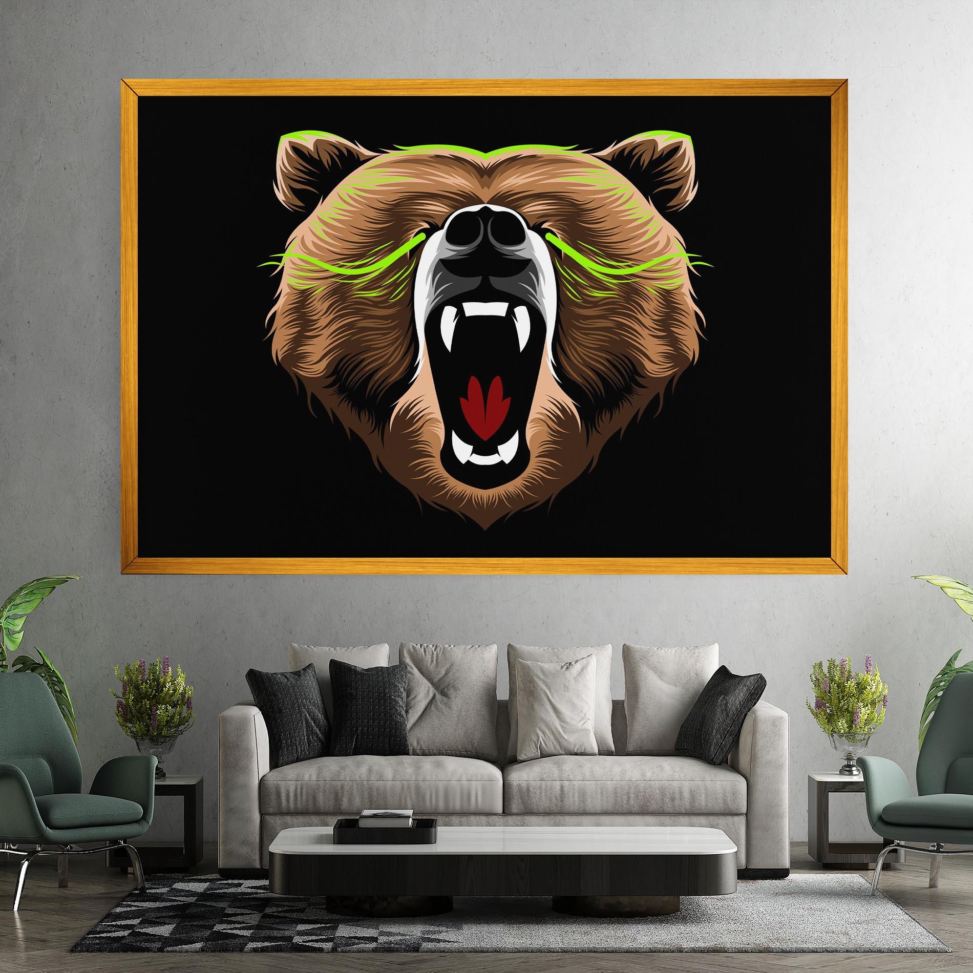 Leinwandbild Green Line Bear mockup 7