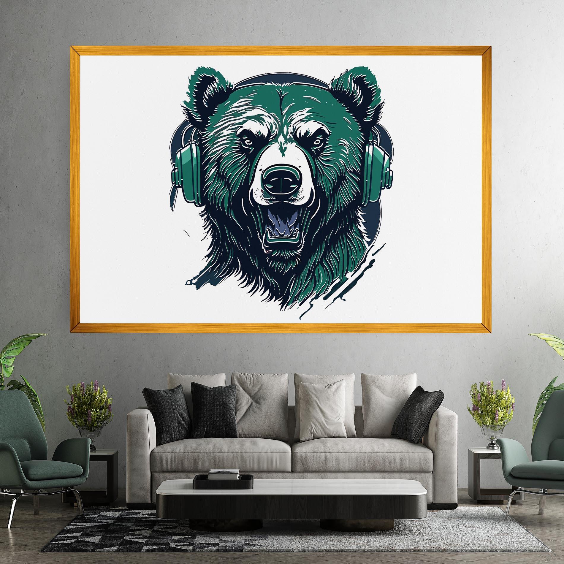 Leinwandbild Green Music Bear mockup 7
