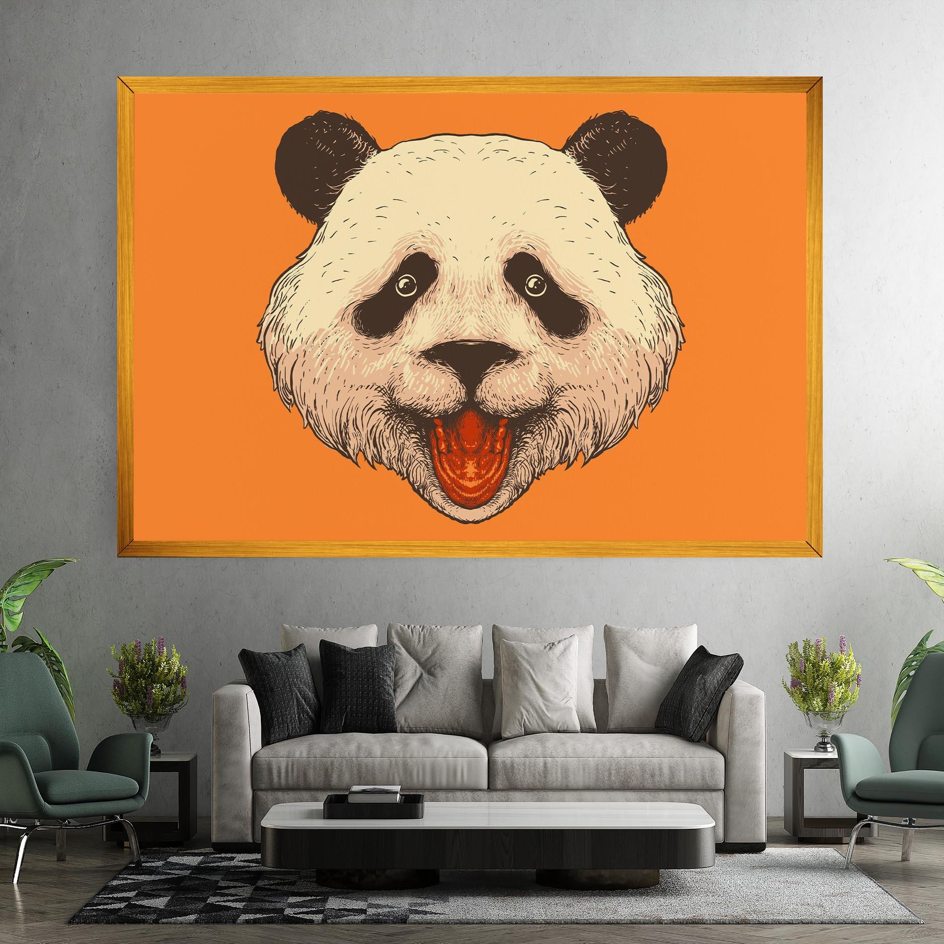 Leinwandbild Panda On Orange mockup 7
