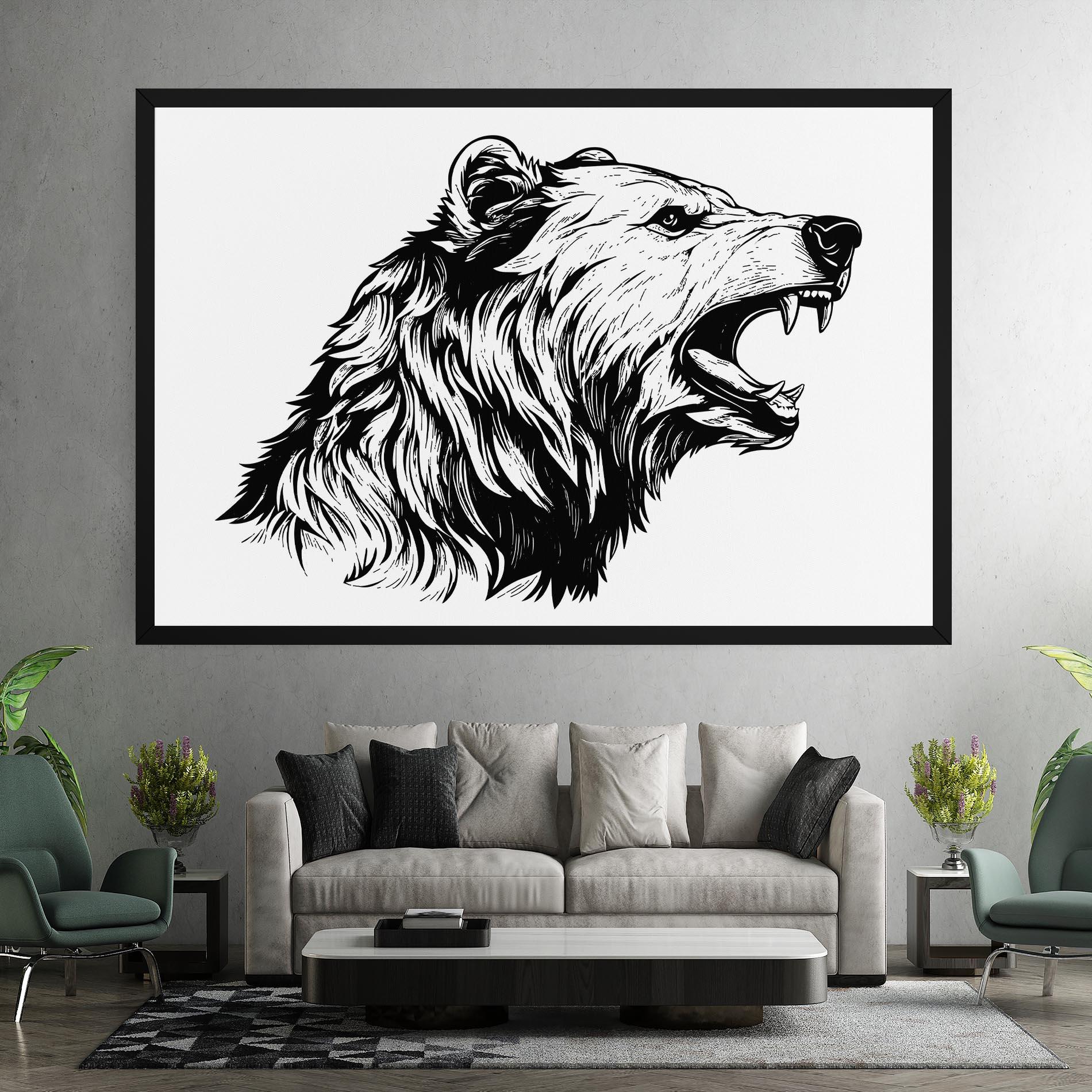 Leinwandbild Angry Bear mockup 7