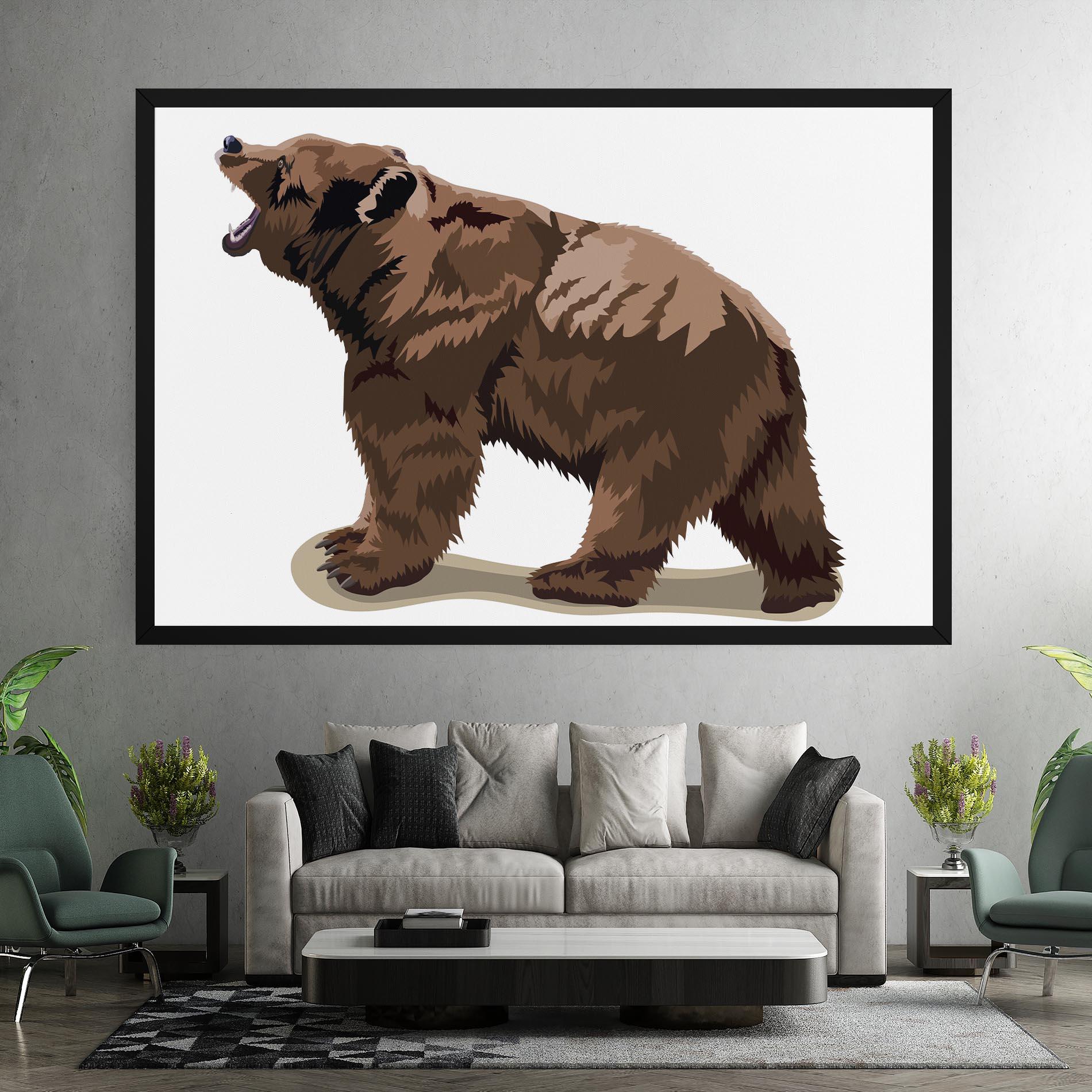 Leinwandbild Angry Walking Bear mockup 7