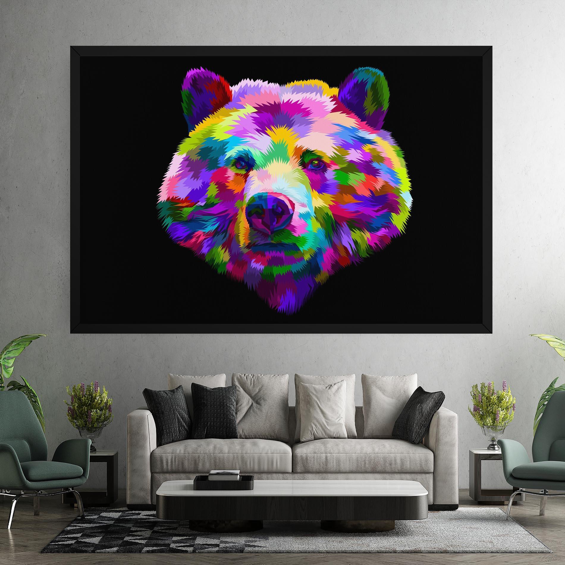 Leinwandbild Bear Head Art mockup 7