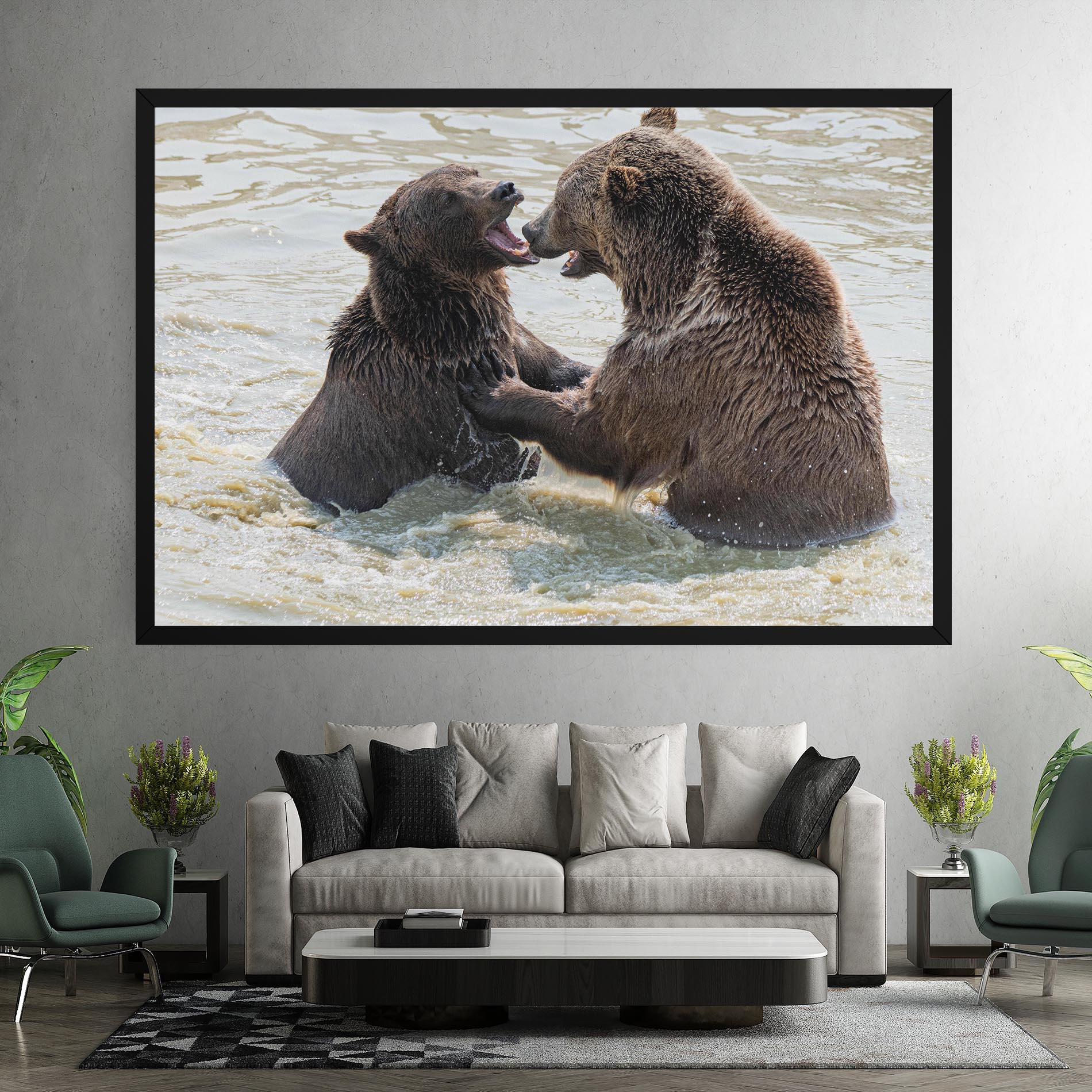 Leinwandbild Bears Fighting mockup 7