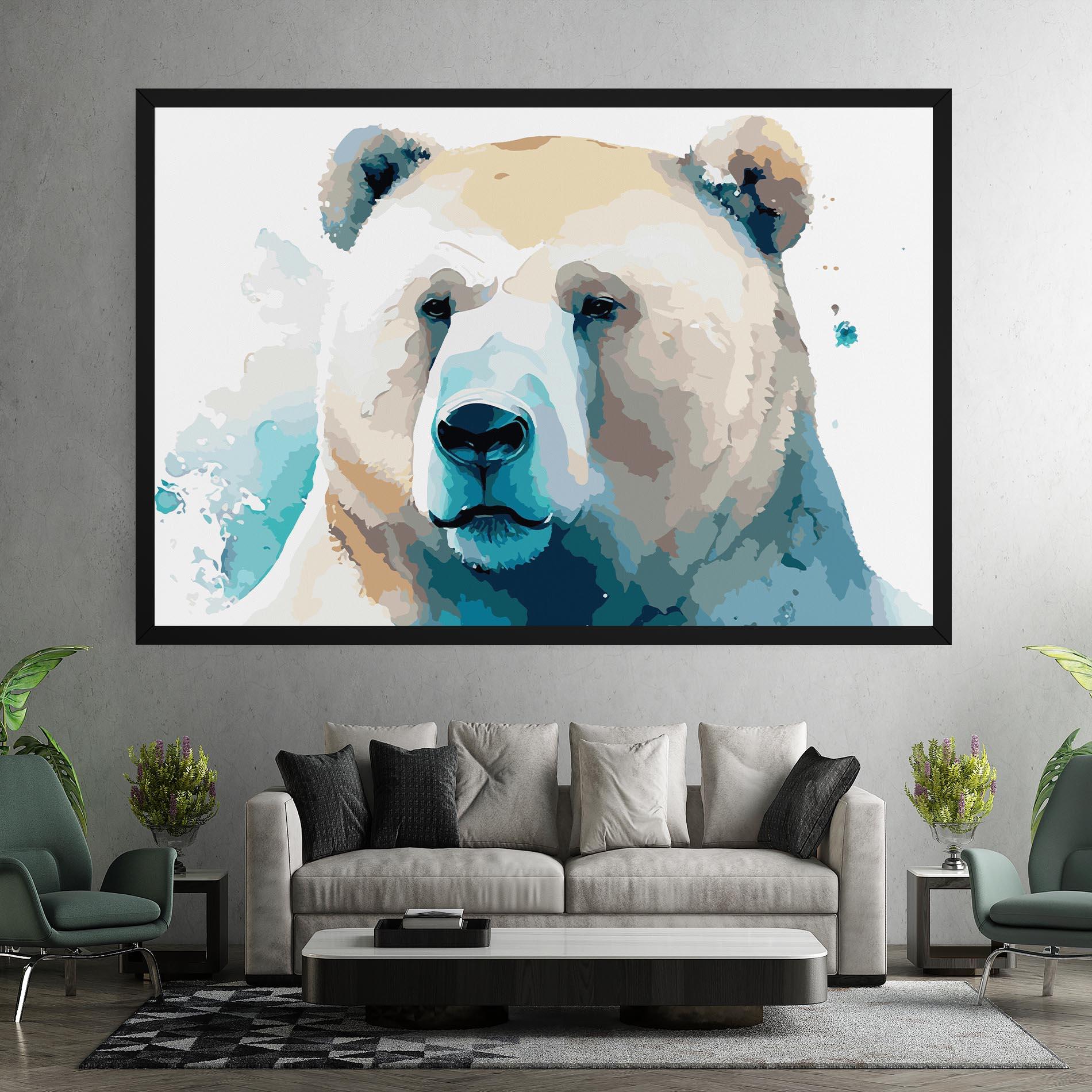 Leinwandbild Big Watercolor Bear mockup 7