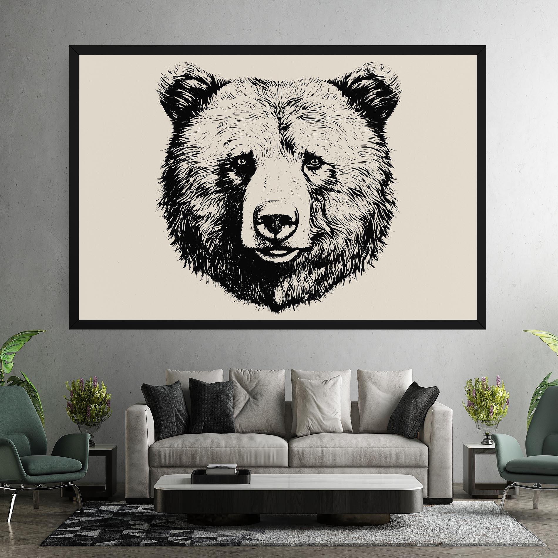Leinwandbild Cream Head Bear mockup 7