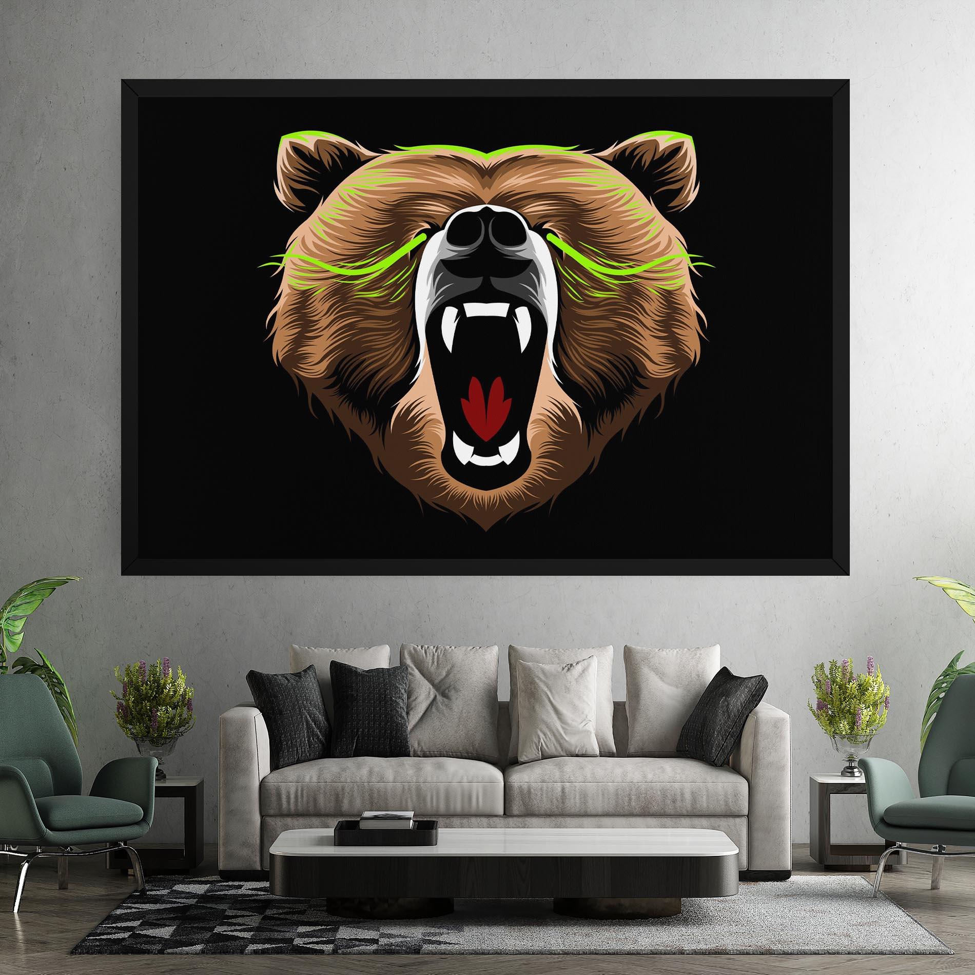 Leinwandbild Green Line Bear mockup 7