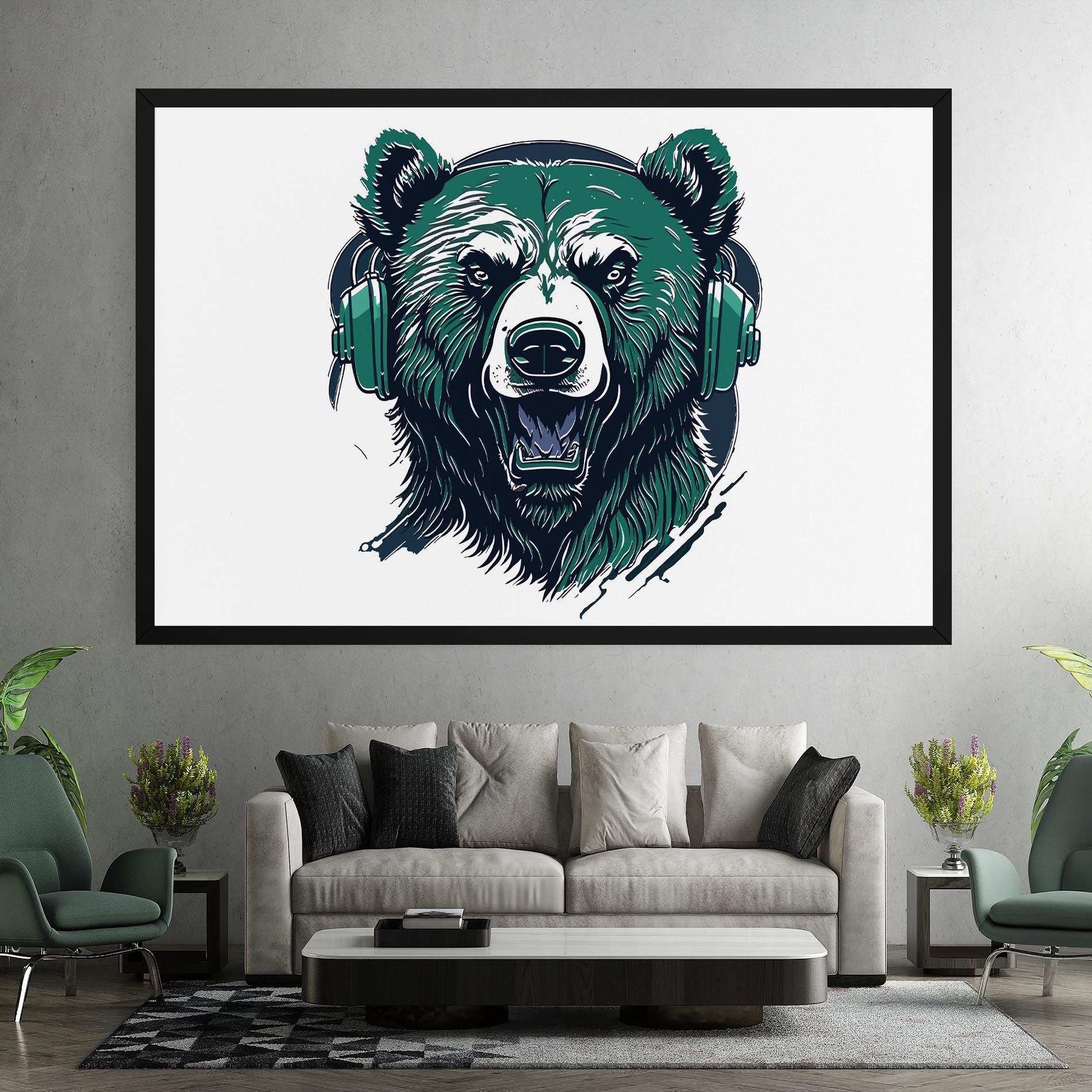 Leinwandbild Green Music Bear mockup 7
