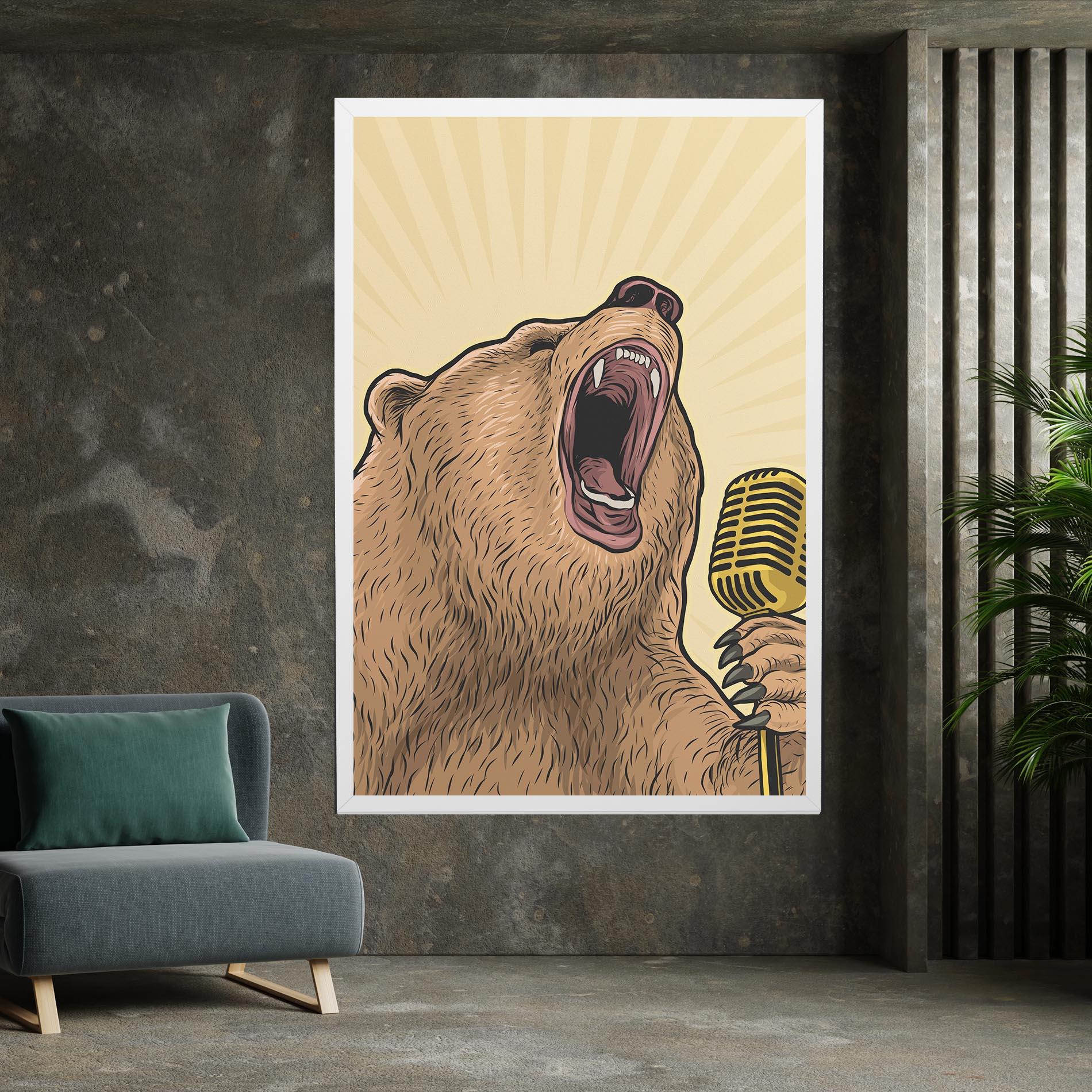 Leinwandbild Bear Singing mockup 7