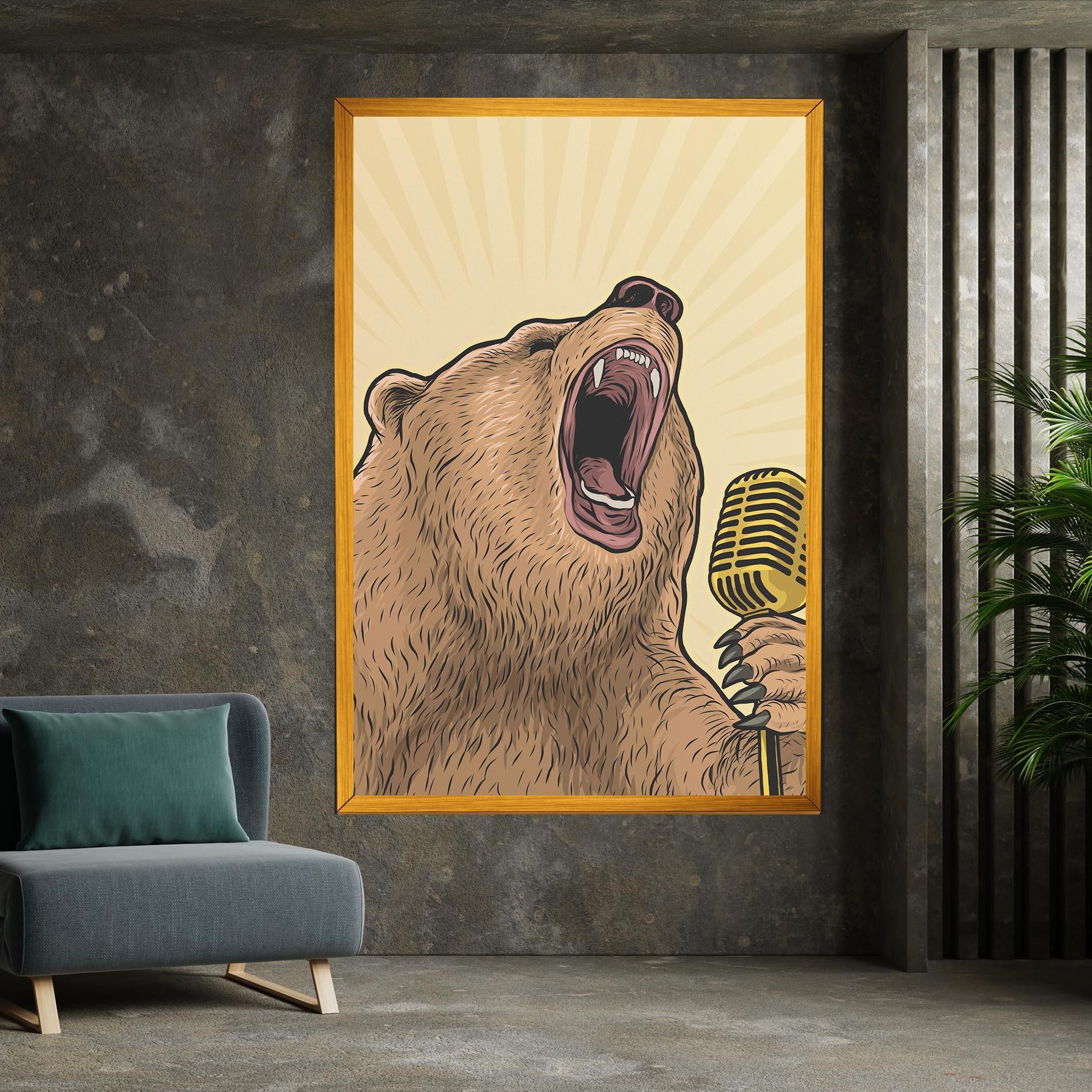 Leinwandbild Bear Singing mockup 7