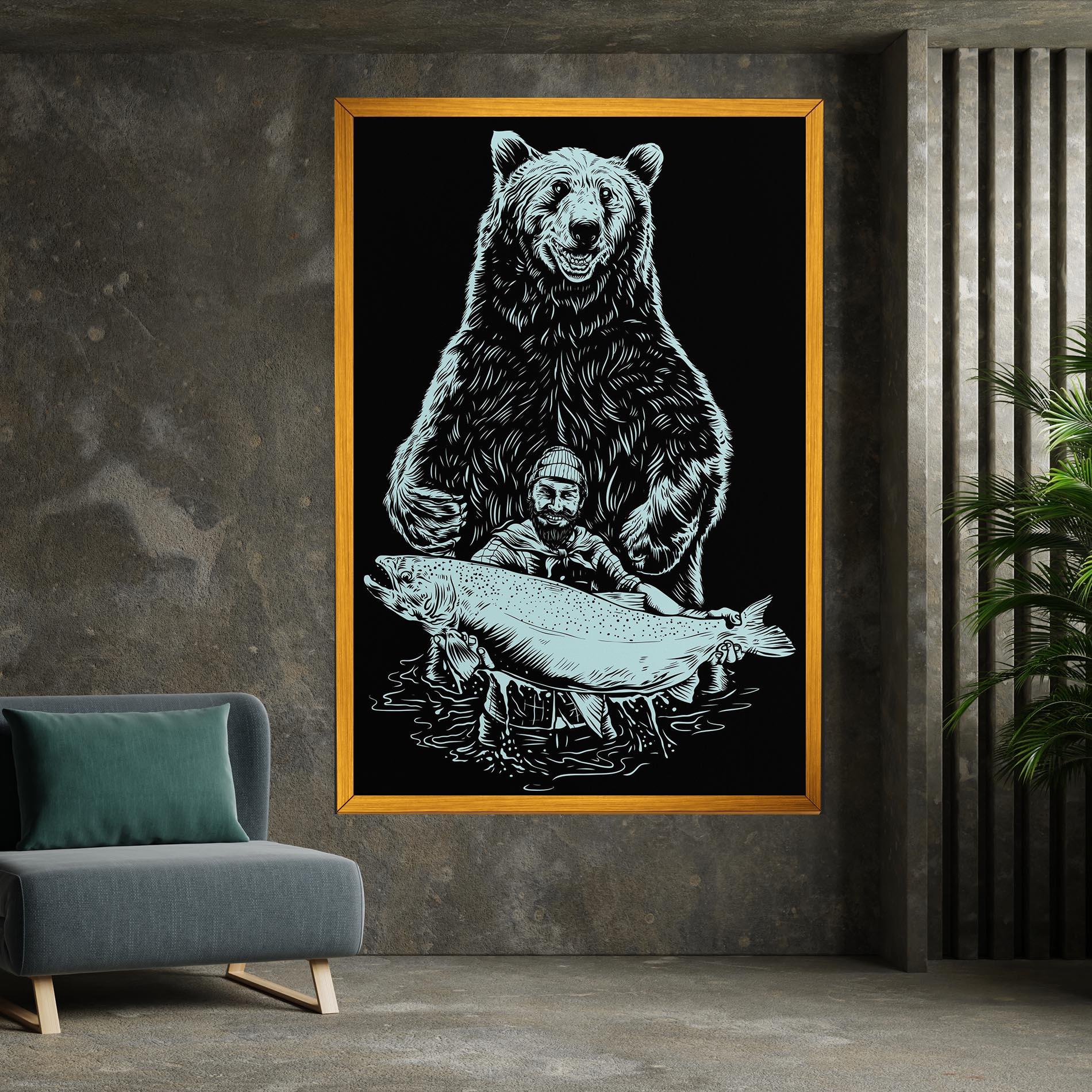 Leinwandbild Fishing Bear mockup 7