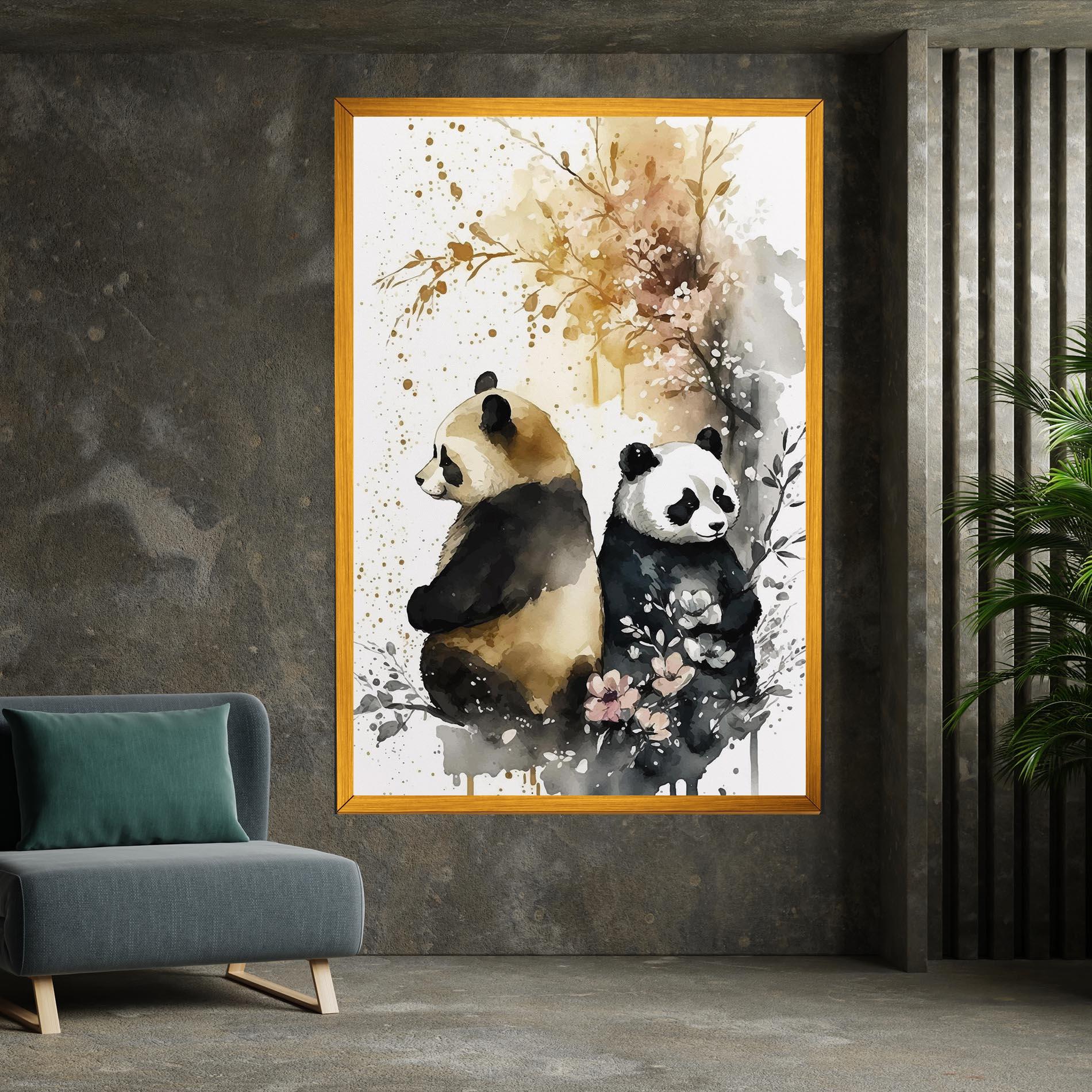 Leinwandbild Gold Panda Art mockup 7