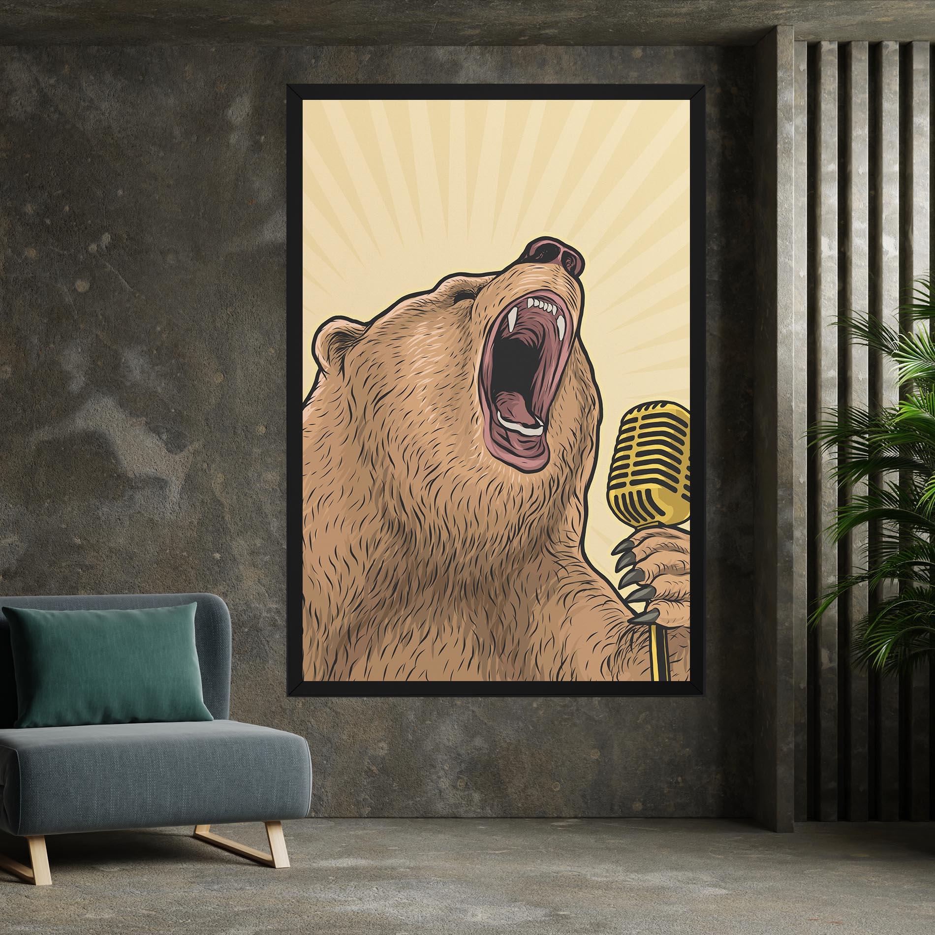 Leinwandbild Bear Singing mockup 7