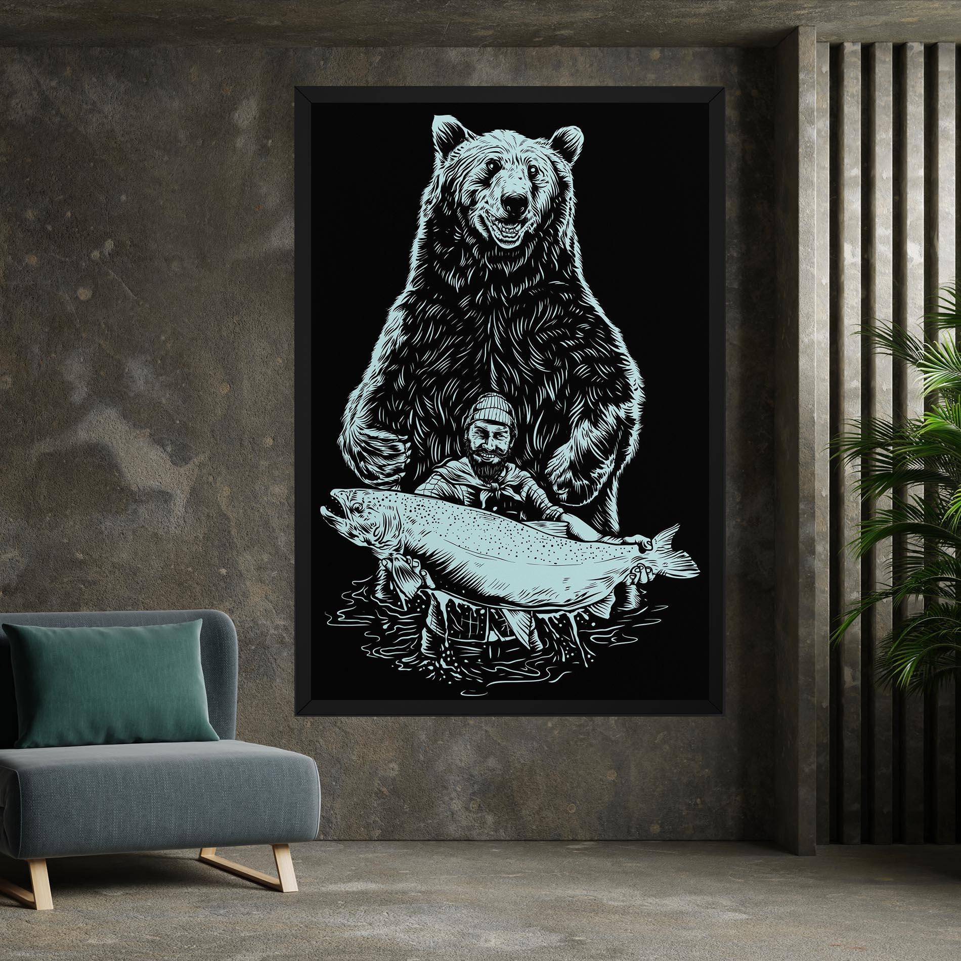 Leinwandbild Fishing Bear mockup 7