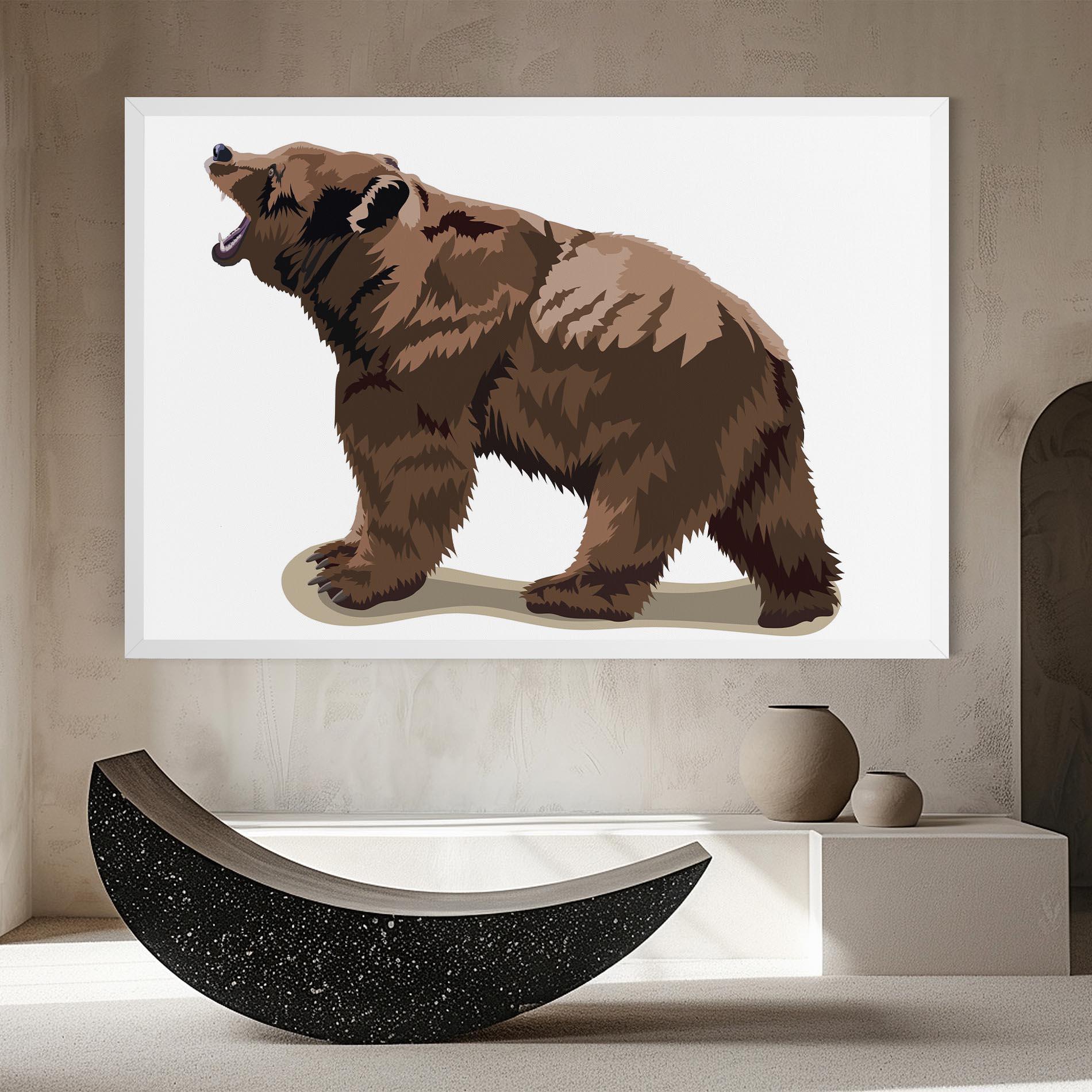 Leinwandbild Angry Walking Bear mockup 8