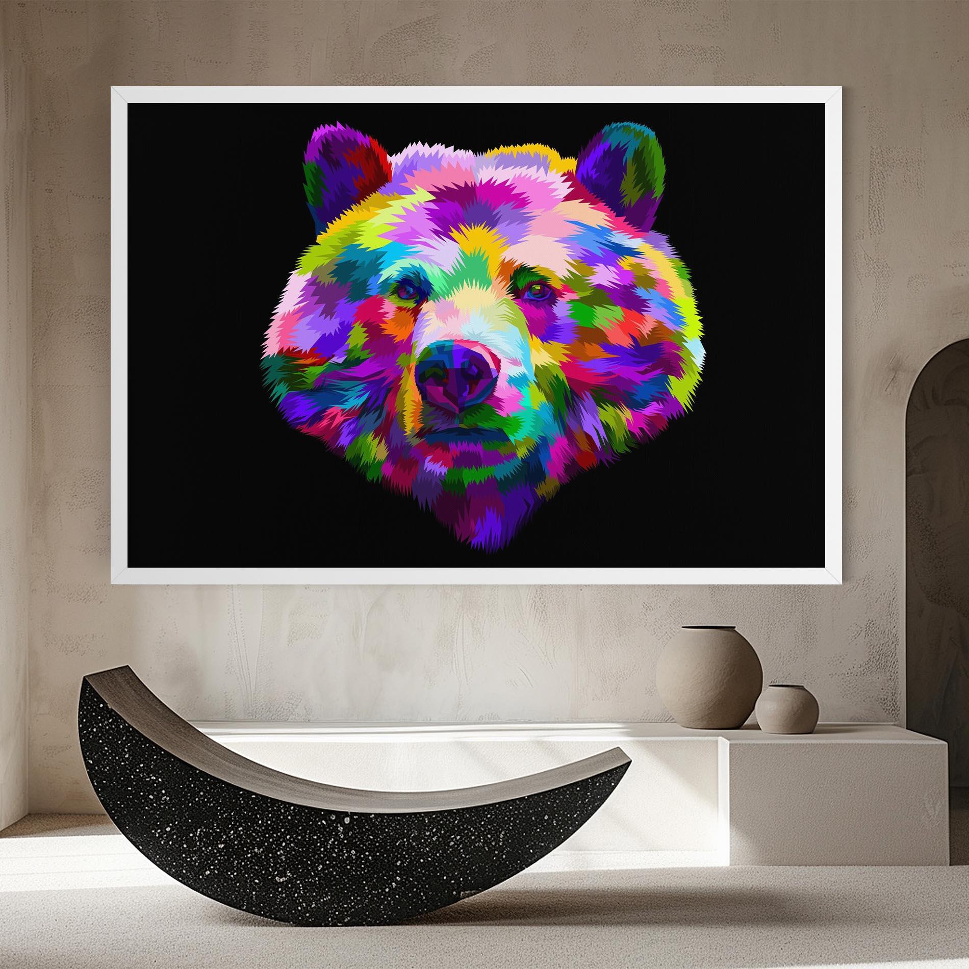 Leinwandbild Bear Head Art mockup 8