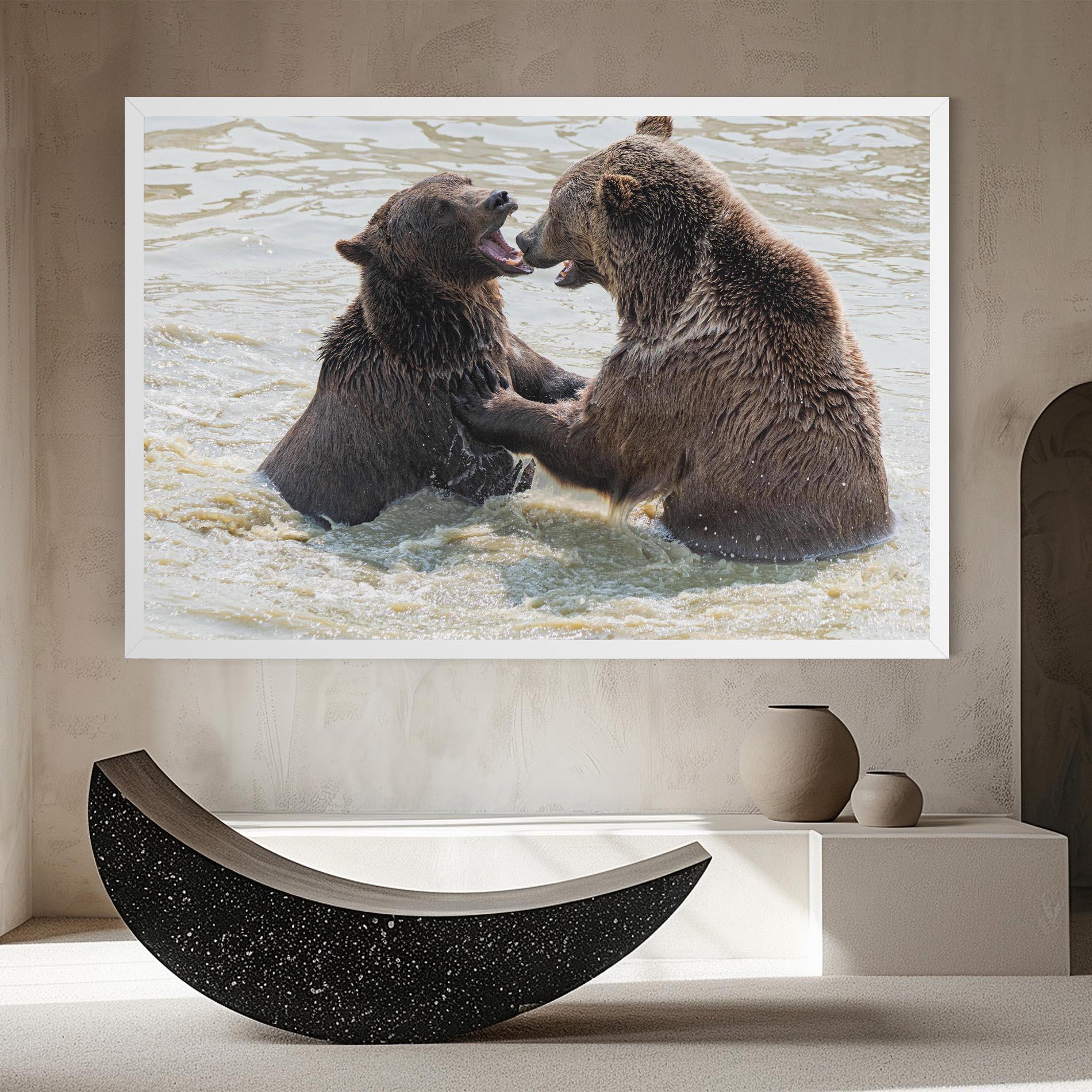 Leinwandbild Bears Fighting mockup 8
