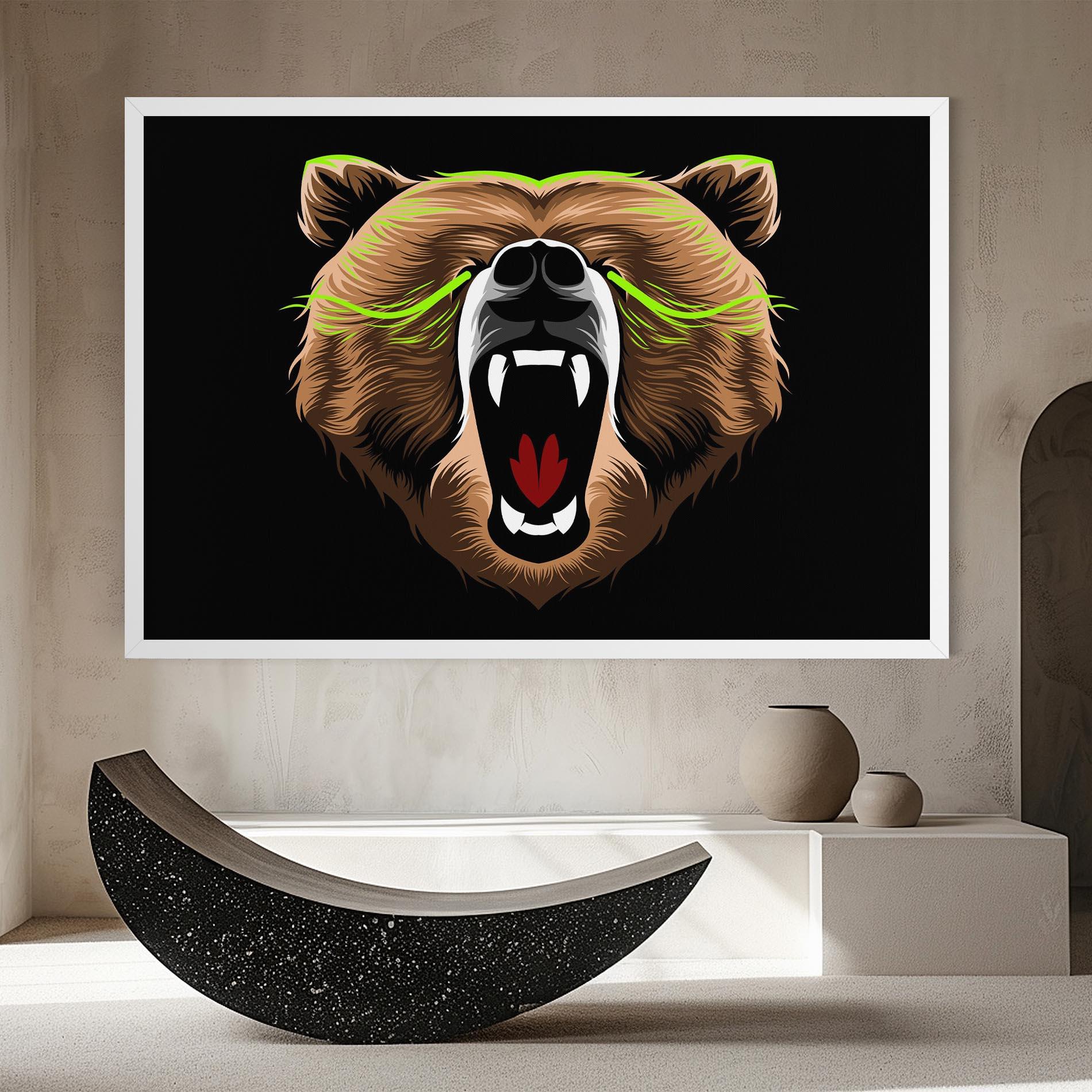 Leinwandbild Green Line Bear mockup 8
