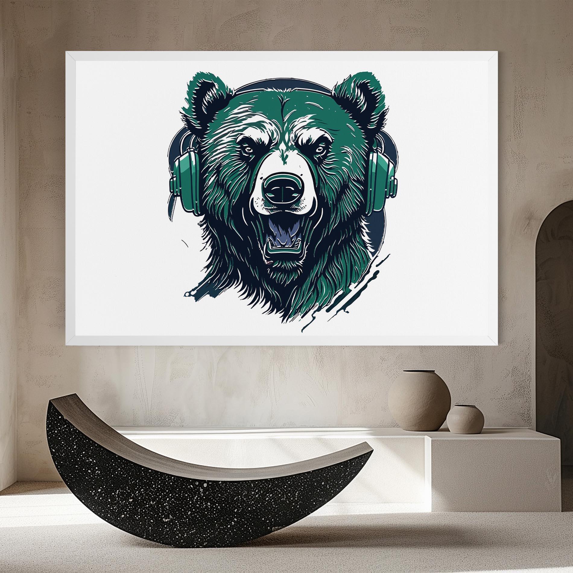 Leinwandbild Green Music Bear mockup 8