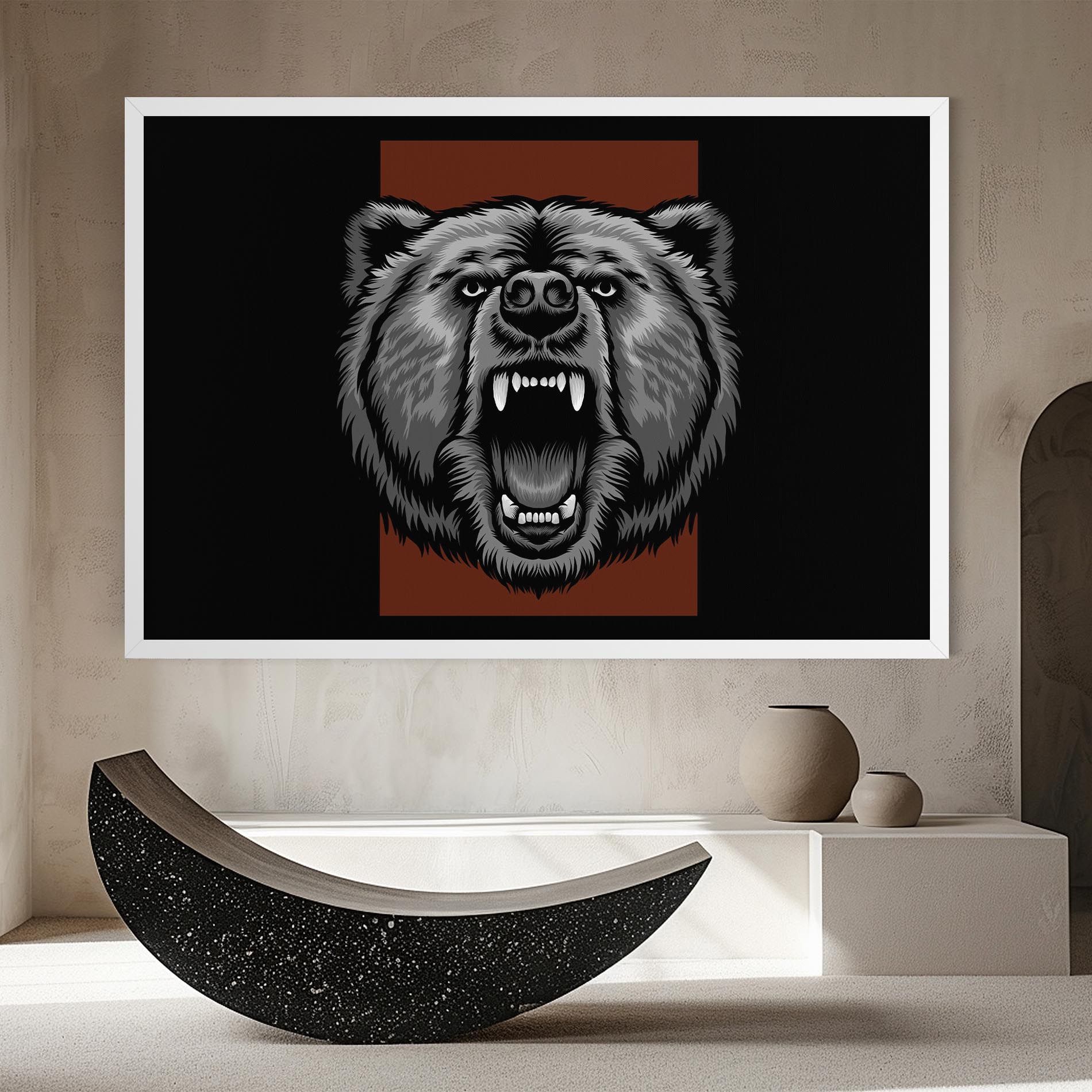 Grey Bear Head mockup 8