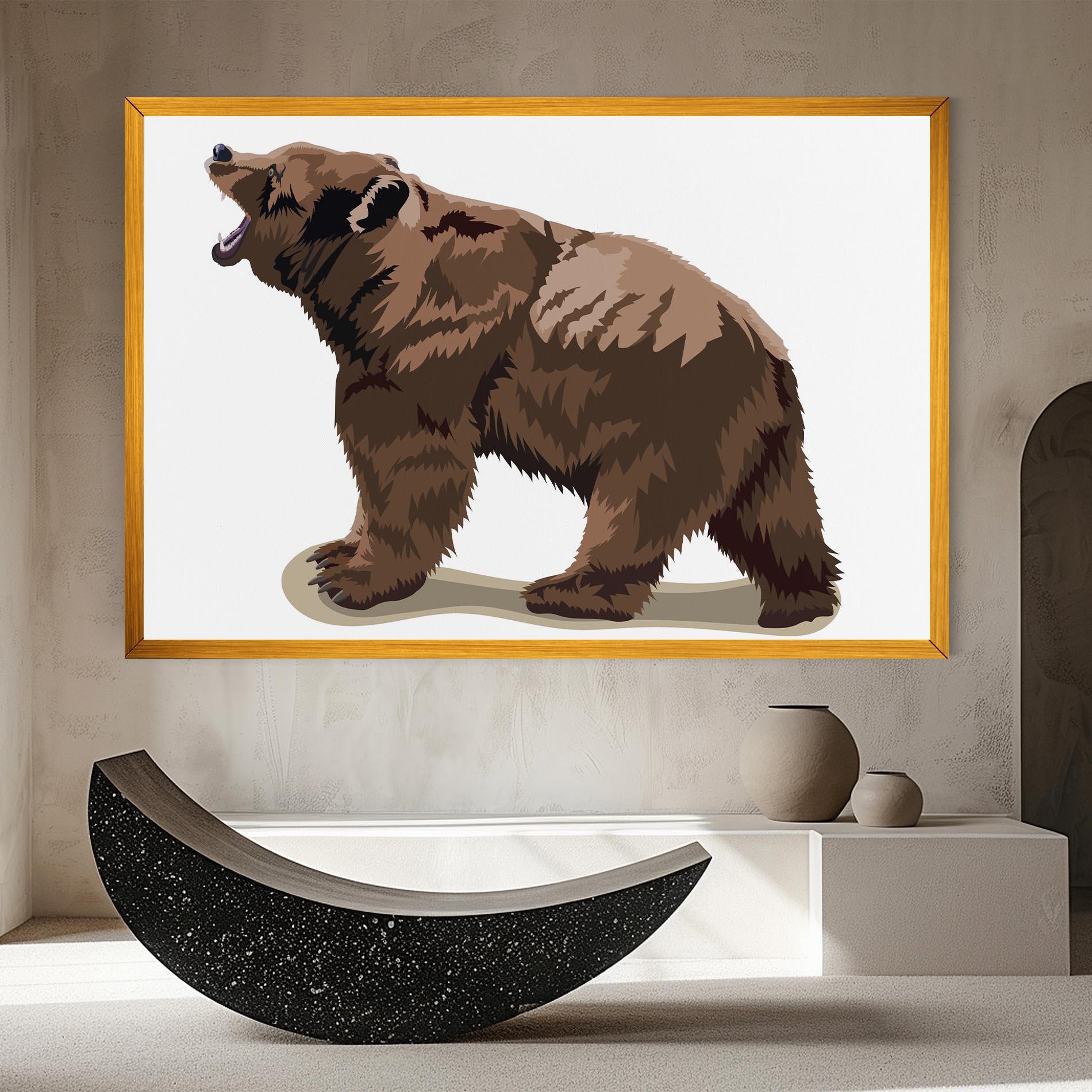 Leinwandbild Angry Walking Bear mockup 8