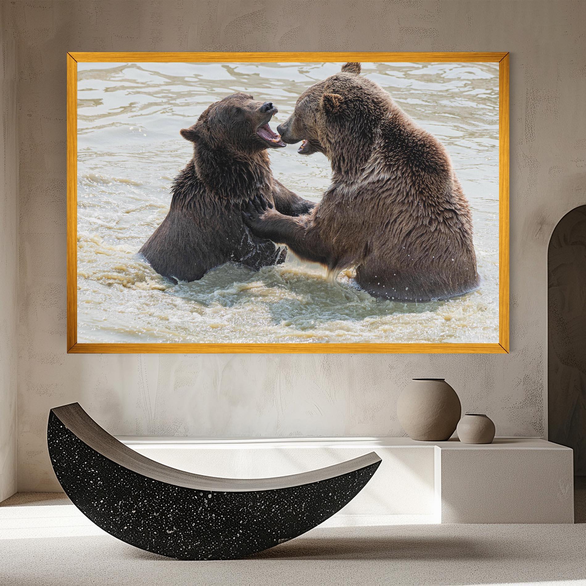 Leinwandbild Bears Fighting mockup 8