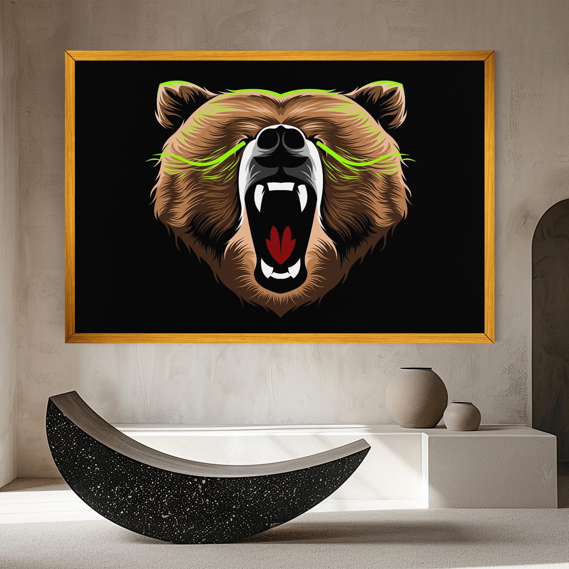 Leinwandbild Green Line Bear mockup 8