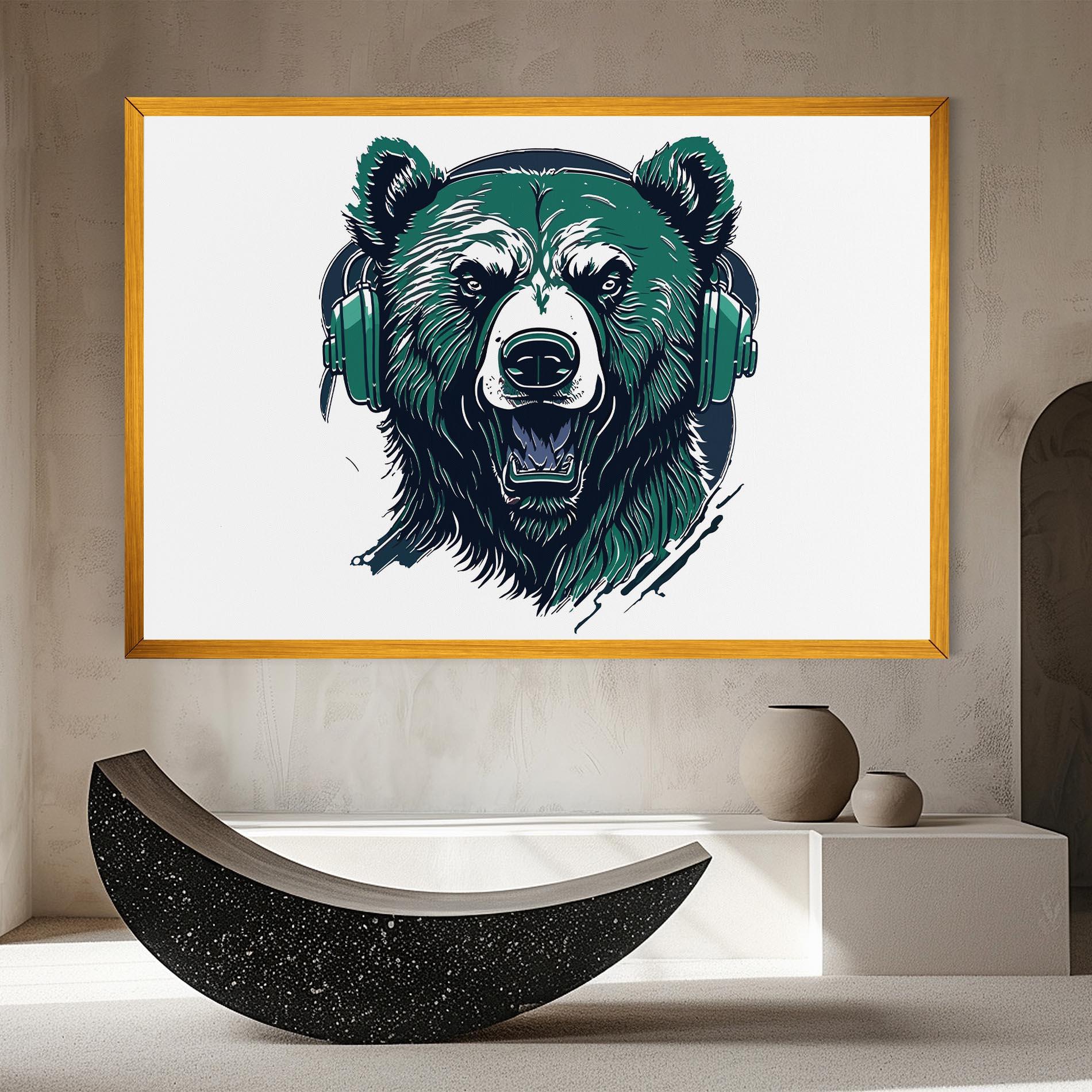 Leinwandbild Green Music Bear mockup 8