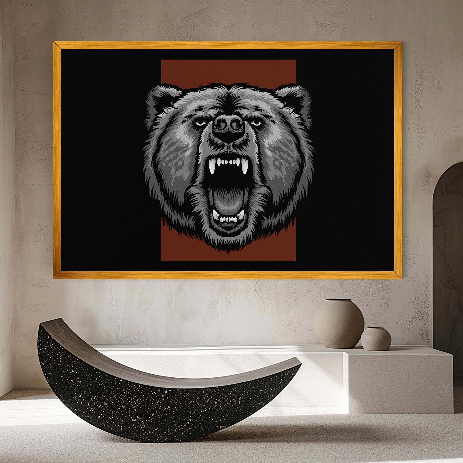 Leinwandbild Grey Bear Head mockup 8