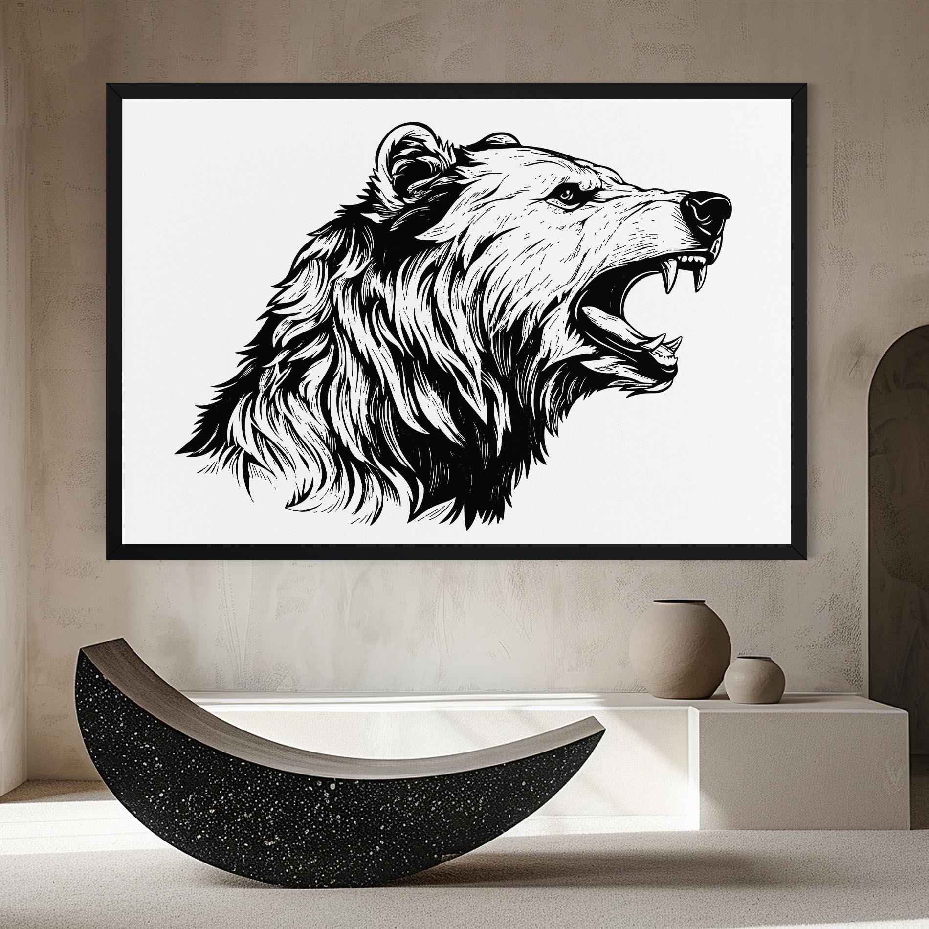 Leinwandbild Angry Bear mockup 8