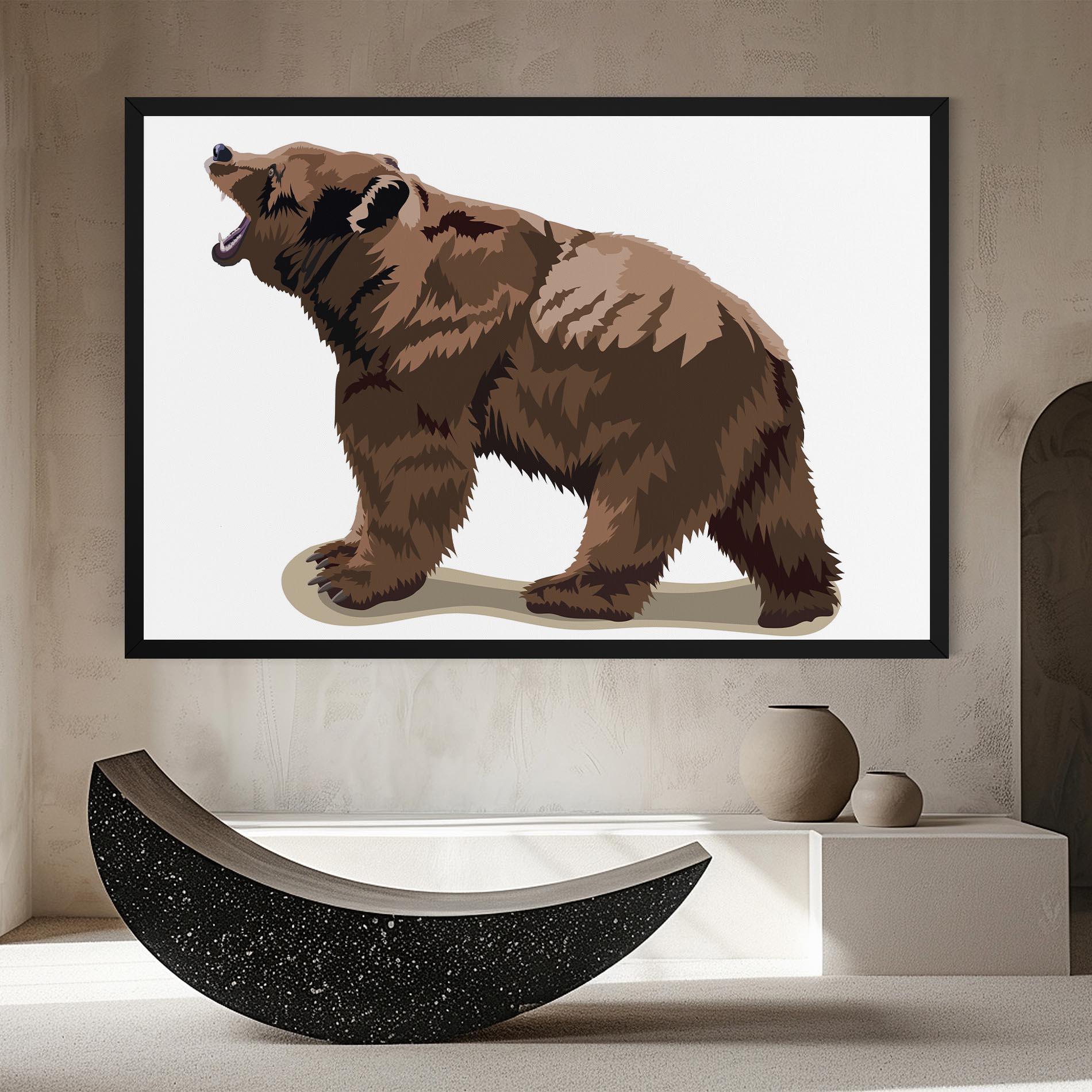 Leinwandbild Angry Walking Bear mockup 8