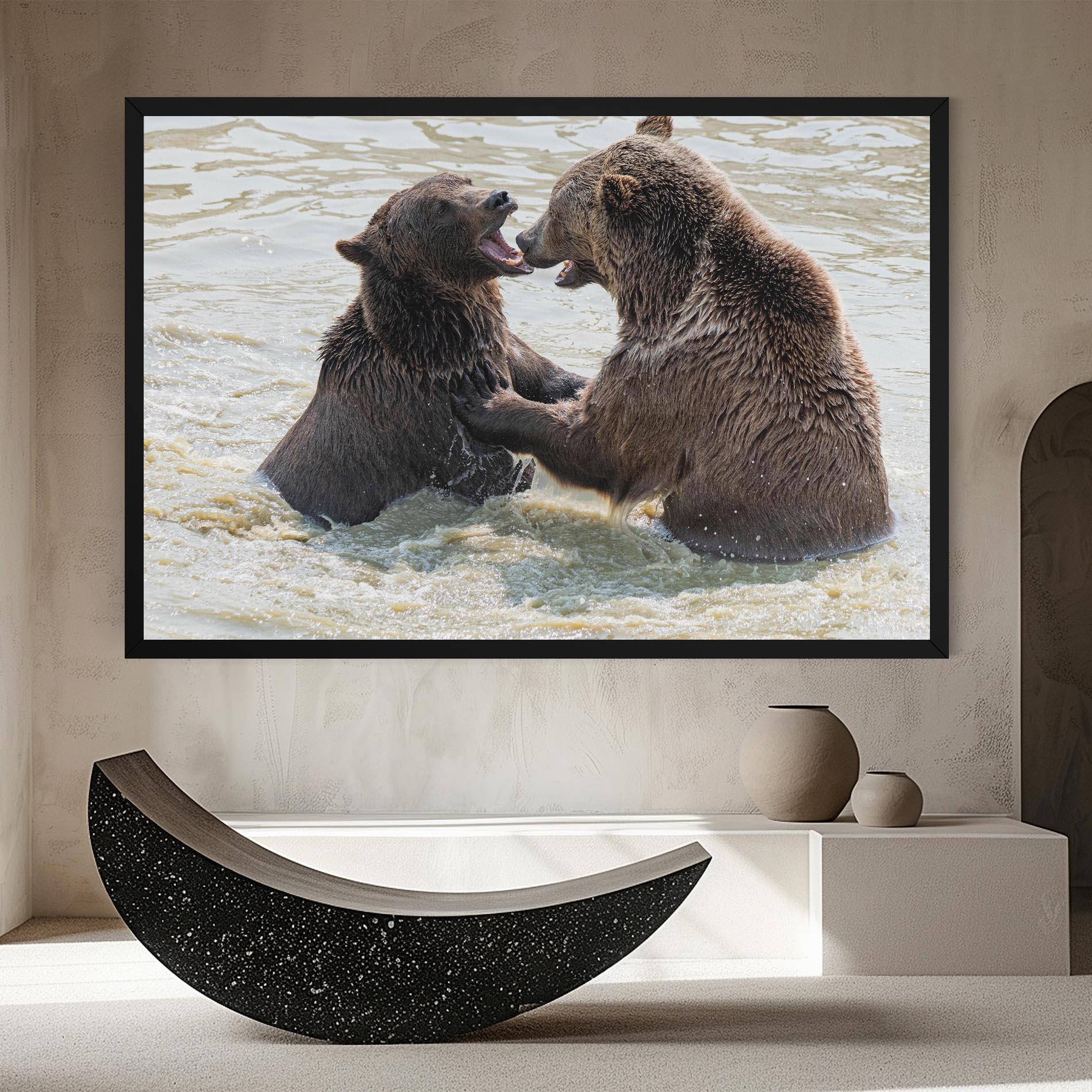 Leinwandbild Bears Fighting mockup 8