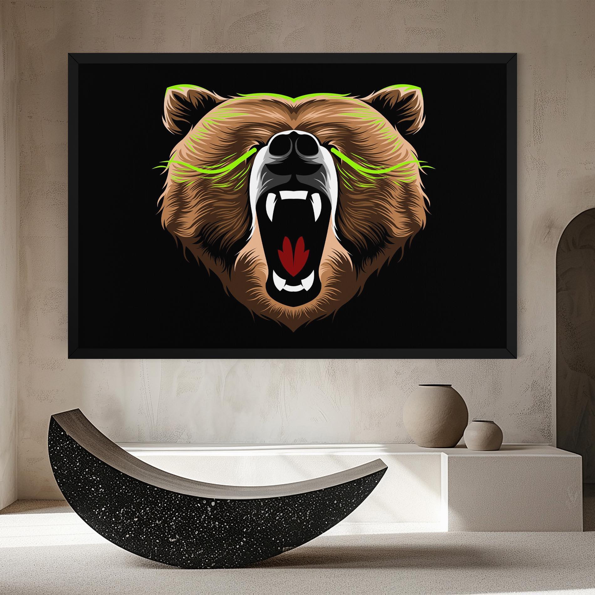 Leinwandbild Green Line Bear mockup 8