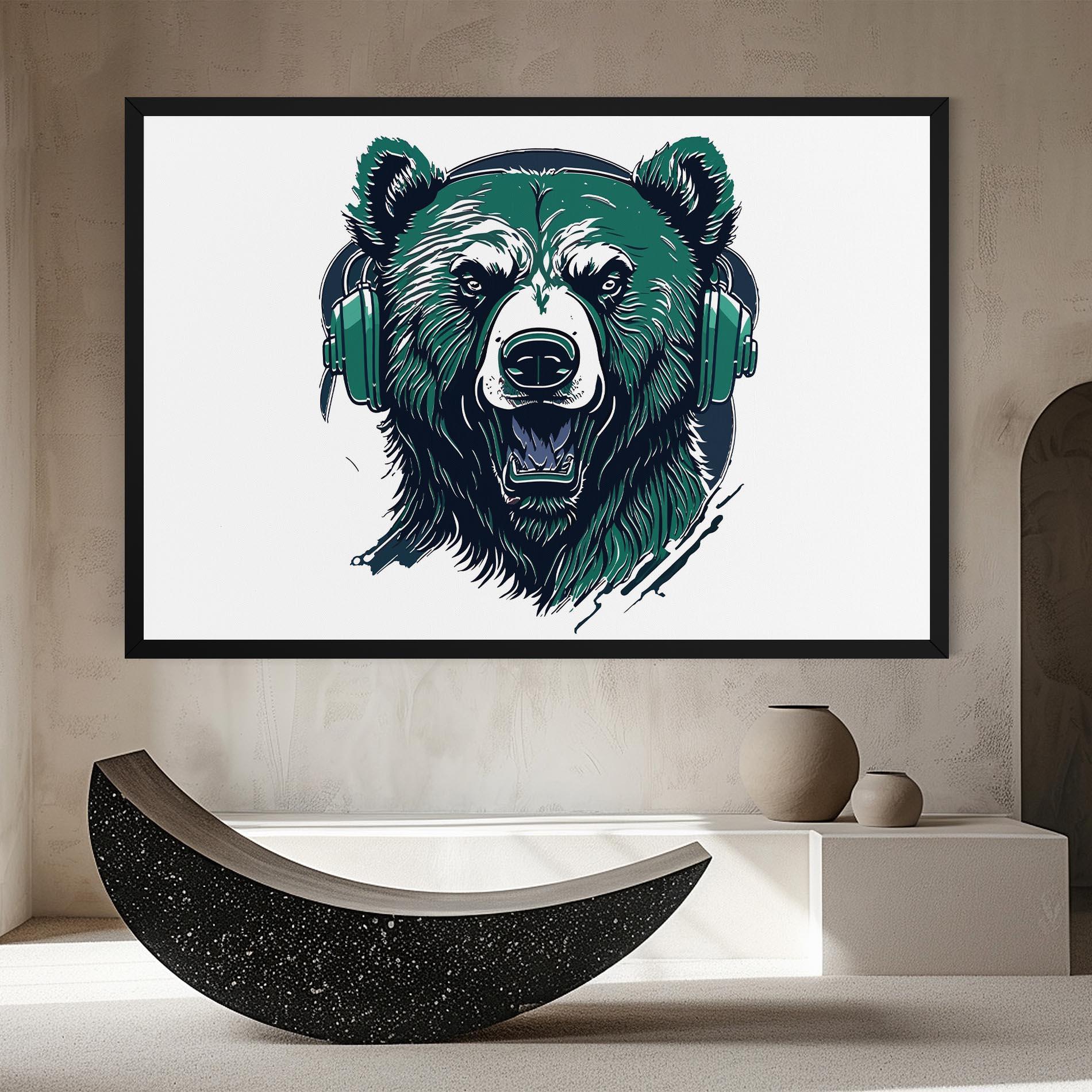 Leinwandbild Green Music Bear mockup 8