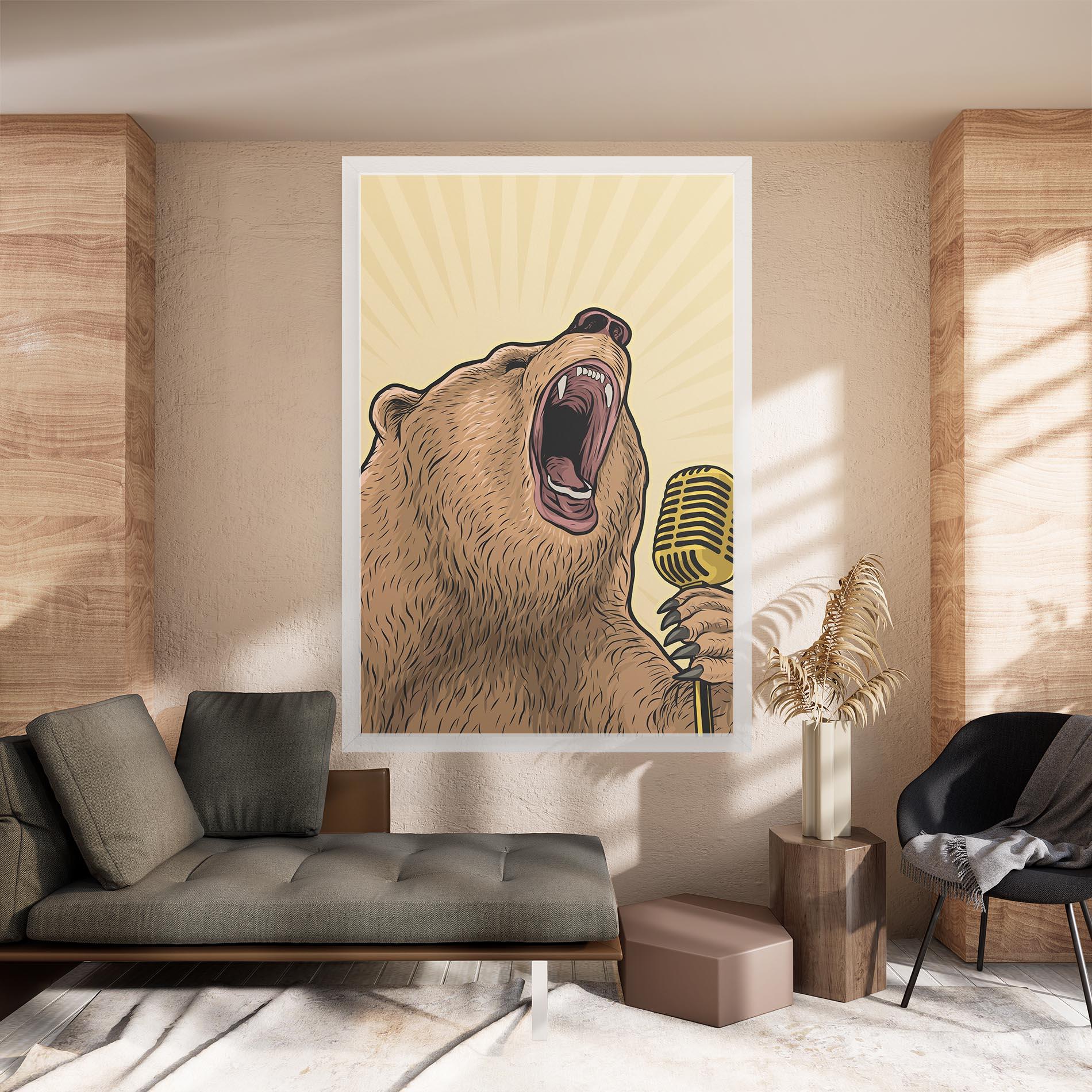 Leinwandbild Bear Singing mockup 8