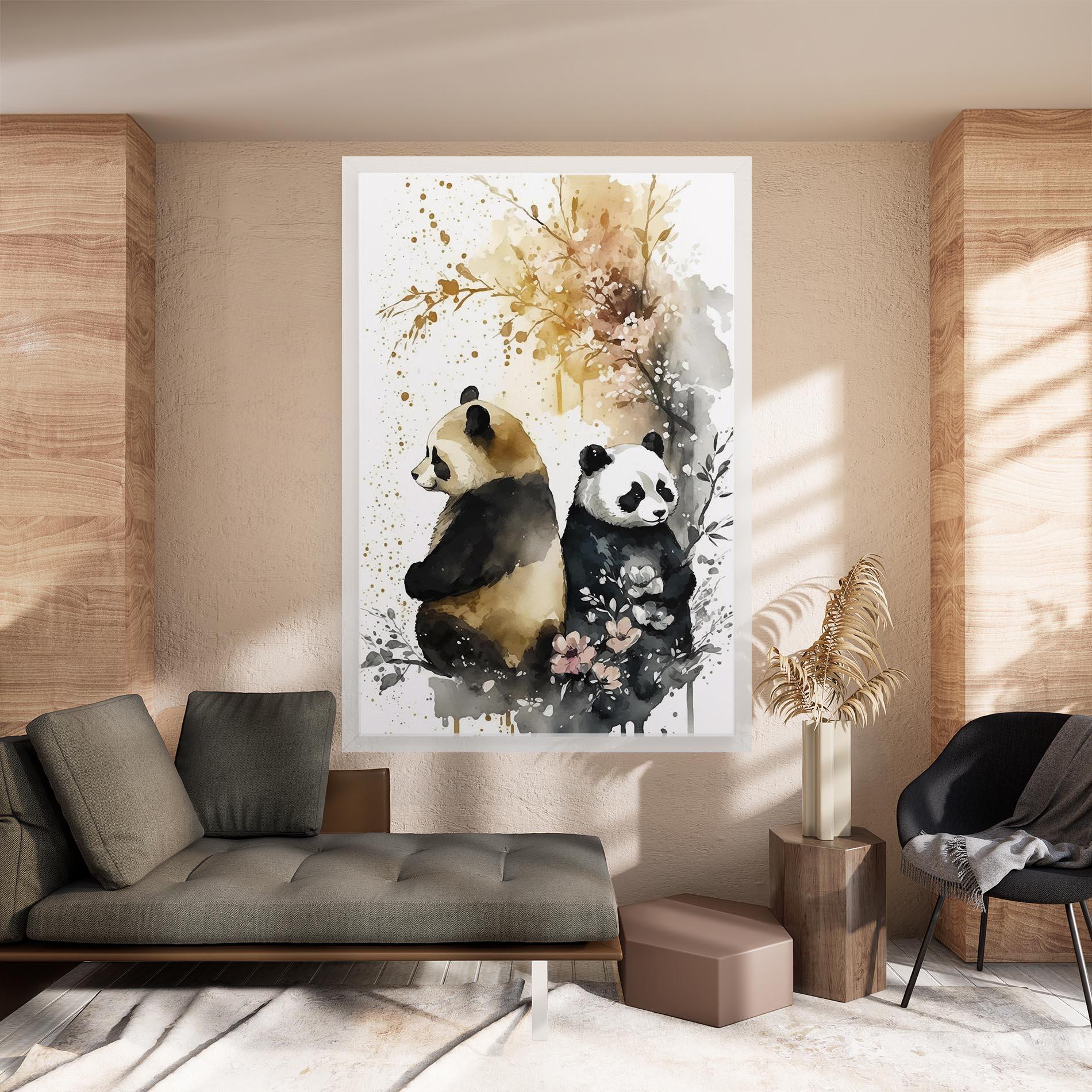 Leinwandbild Gold Panda Art mockup 8