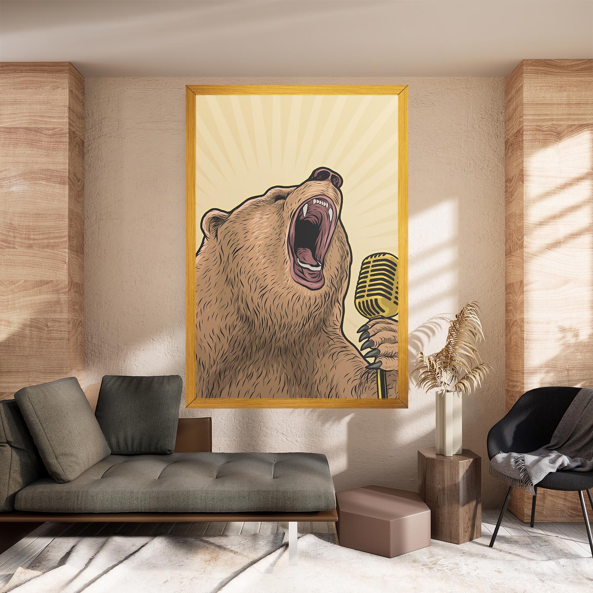 Leinwandbild Bear Singing mockup 8