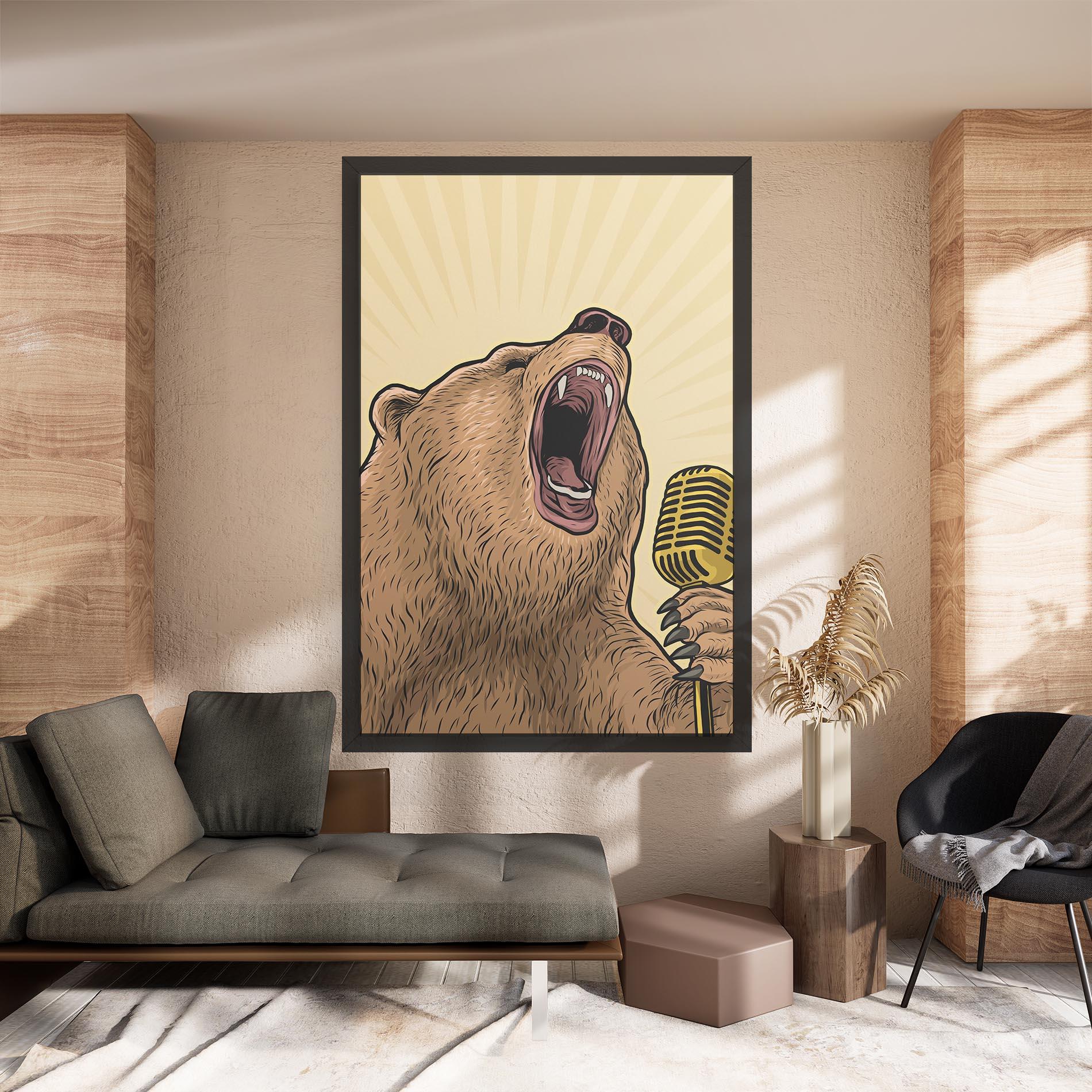 Leinwandbild Bear Singing mockup 8