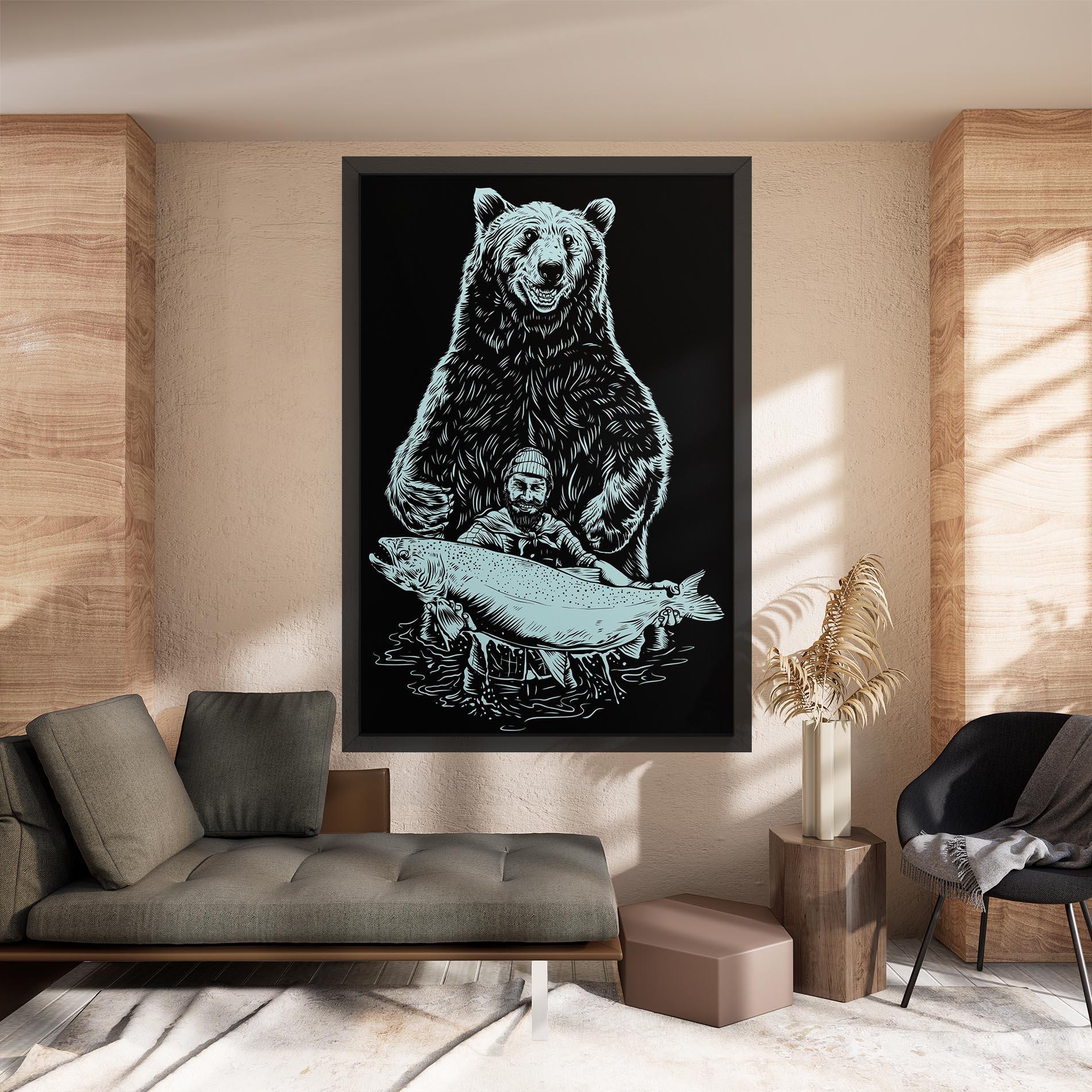 Leinwandbild Fishing Bear mockup 8