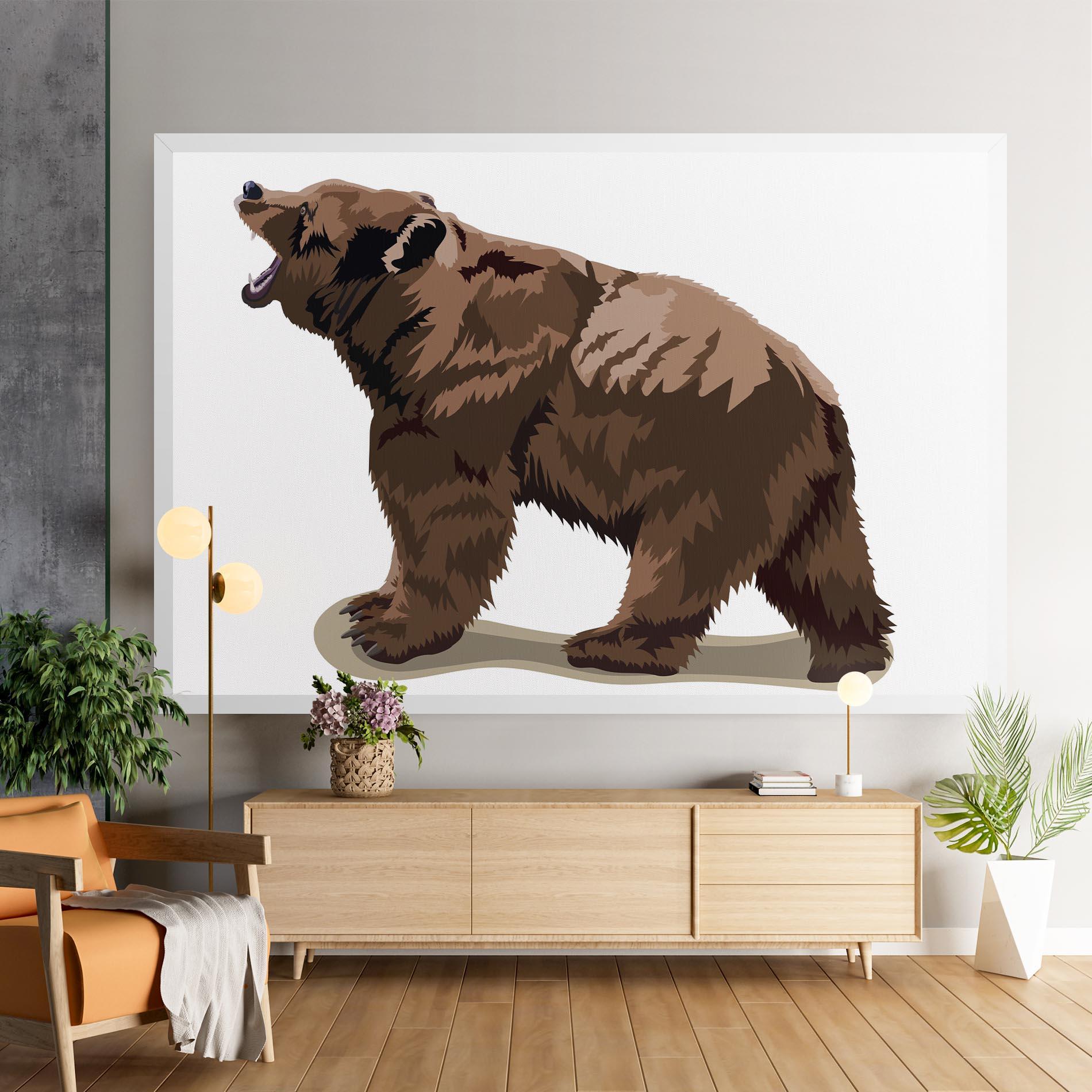 Leinwandbild Angry Walking Bear mockup 9