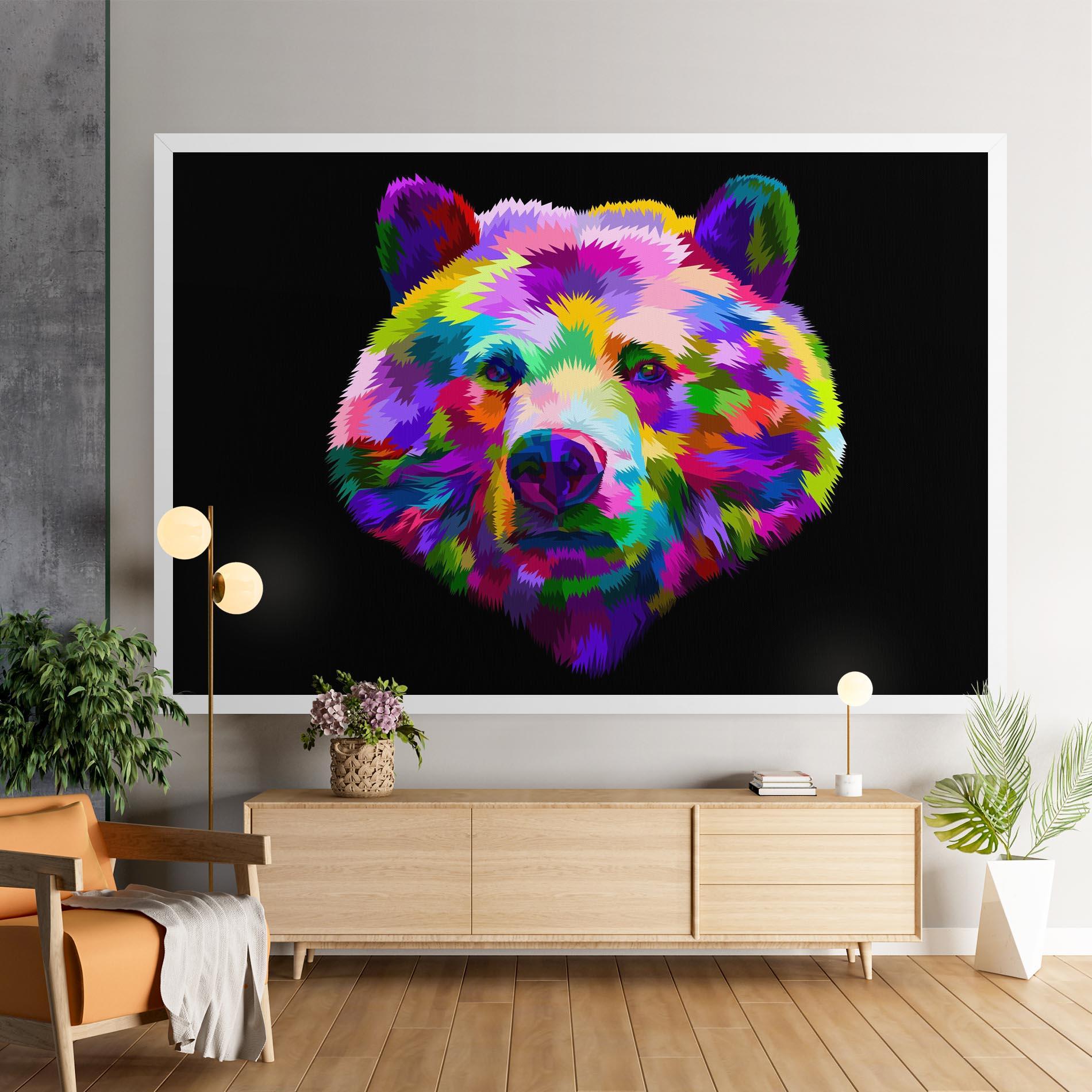 Leinwandbild Bear Head Art mockup 9