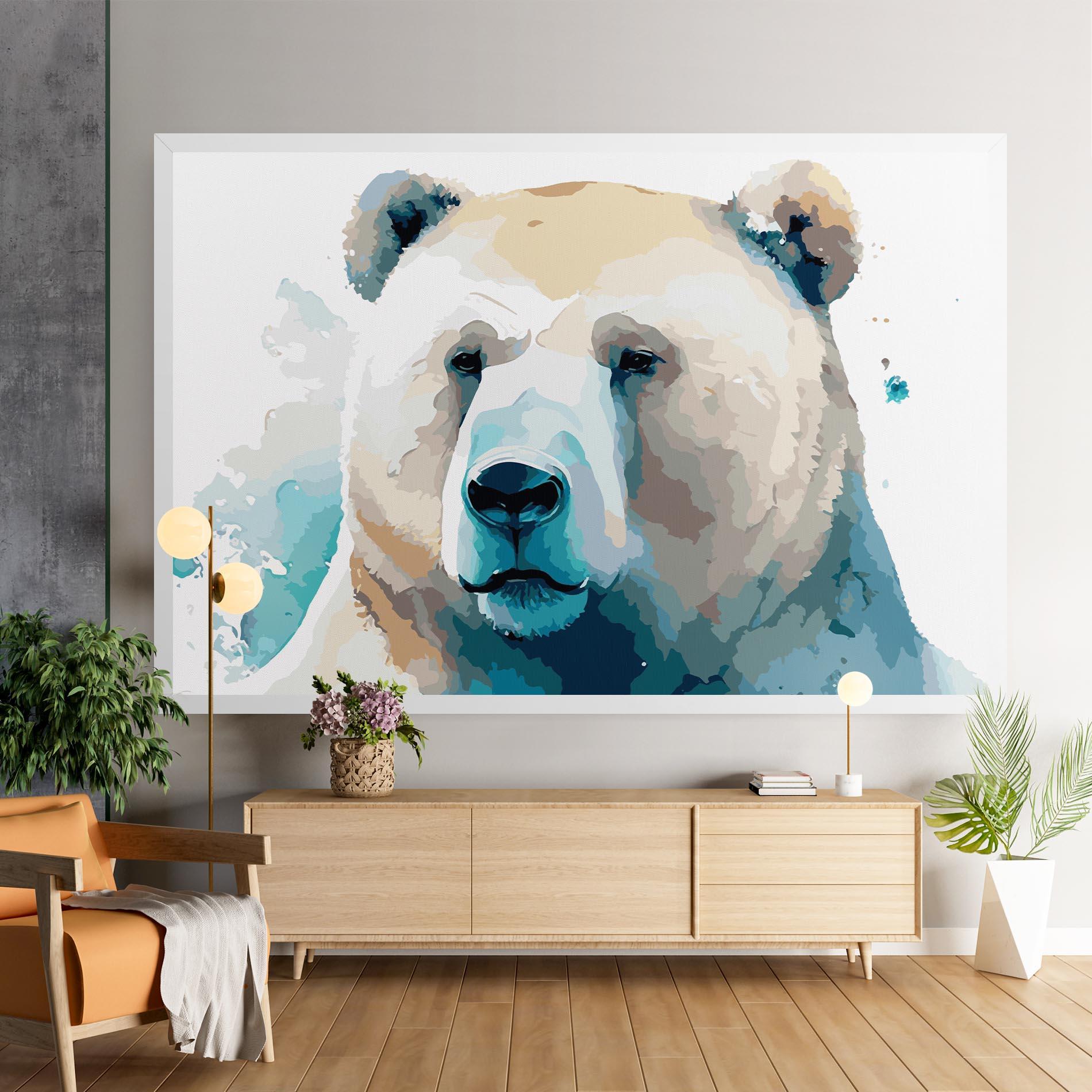 Leinwandbild Big Watercolor Bear mockup 9