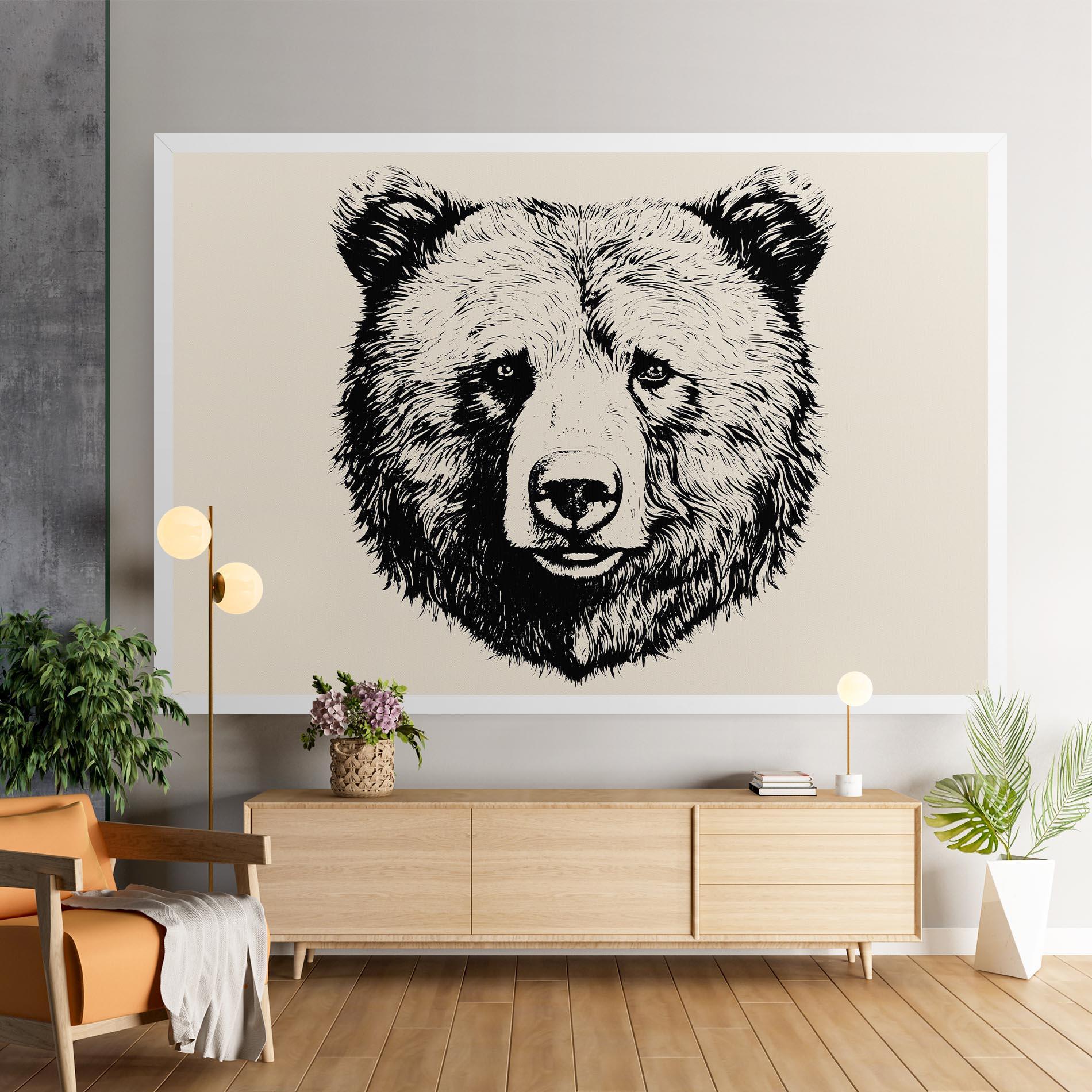 Leinwandbild Cream Head Bear mockup 9