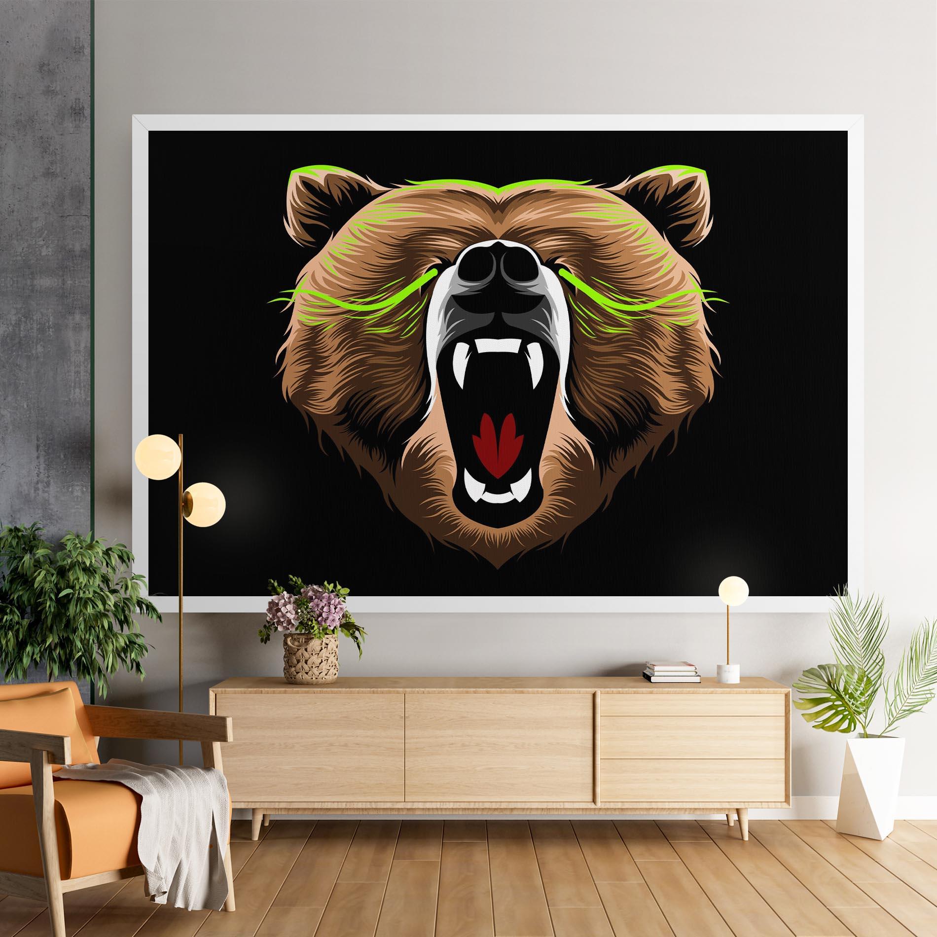 Leinwandbild Green Line Bear mockup 9