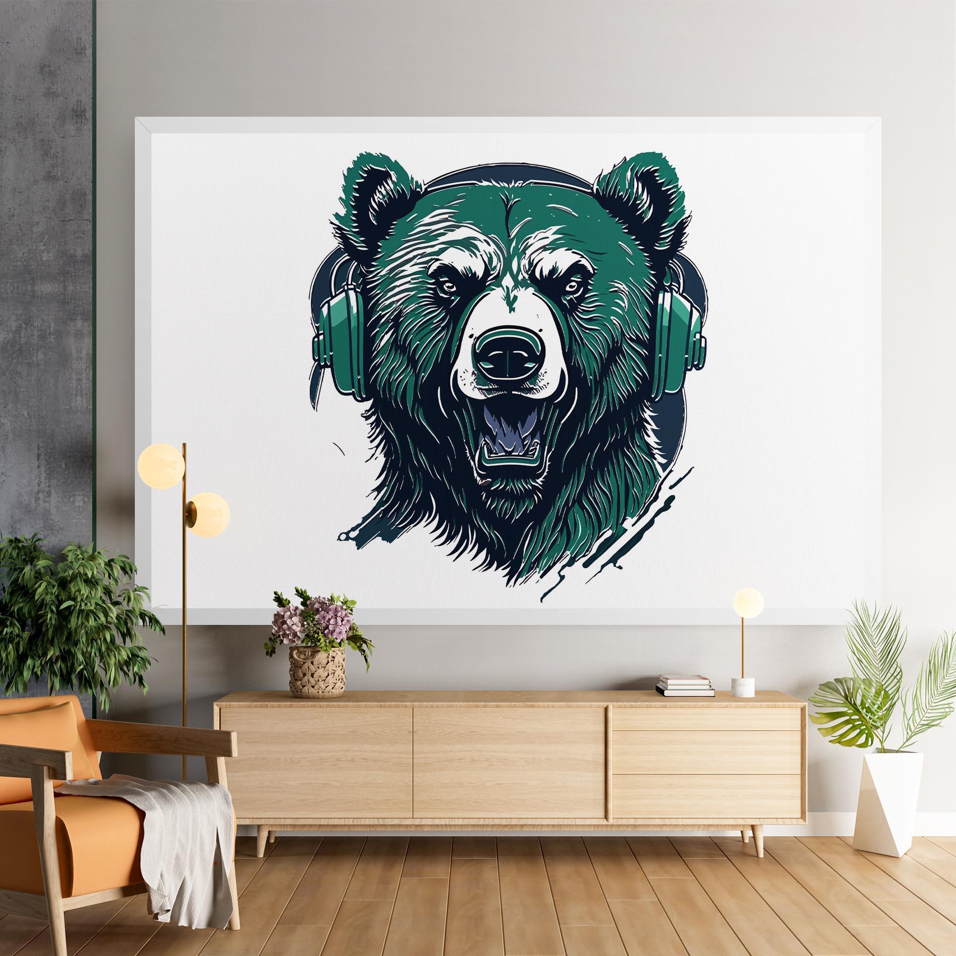 Leinwandbild Green Music Bear mockup 9