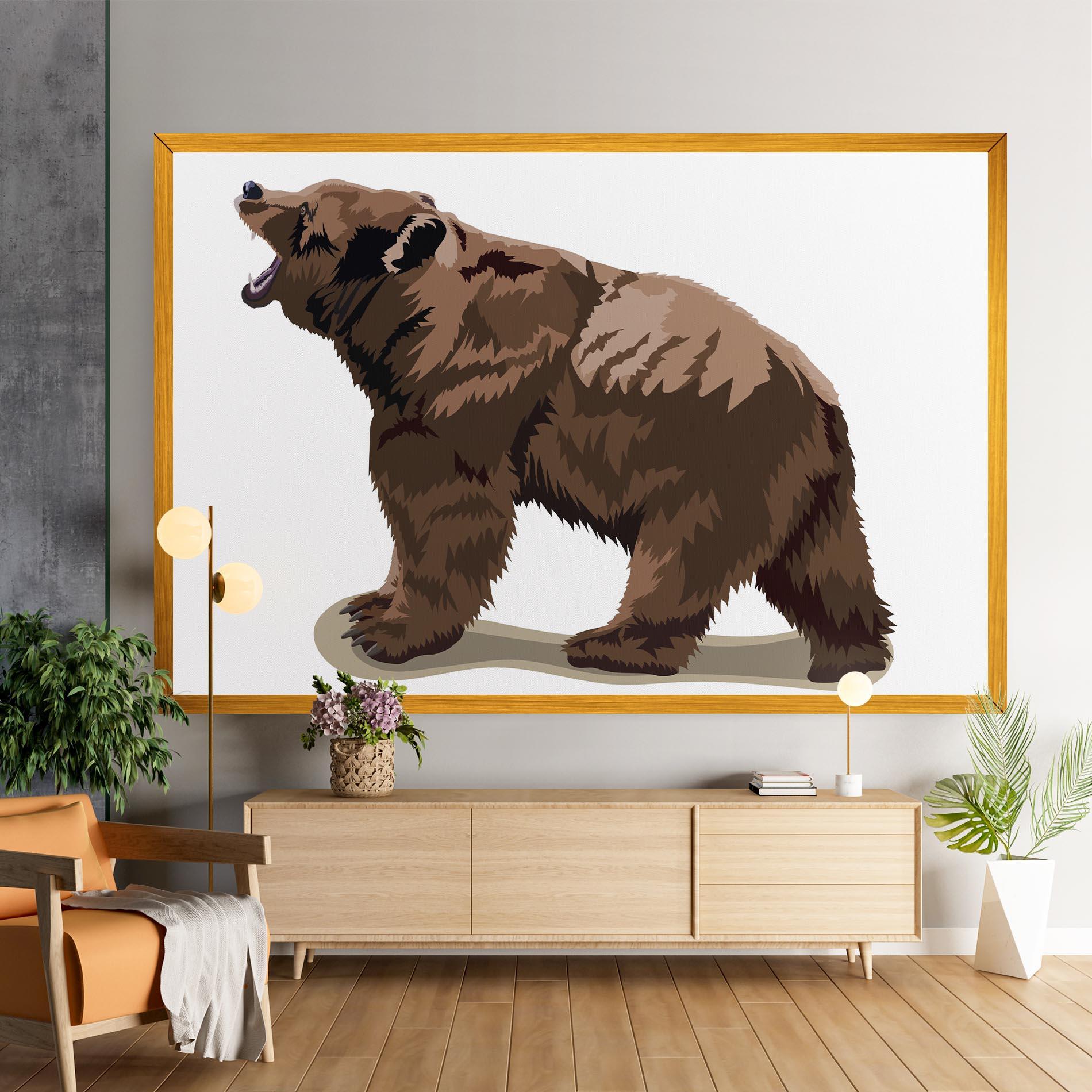 Leinwandbild Angry Walking Bear mockup 9