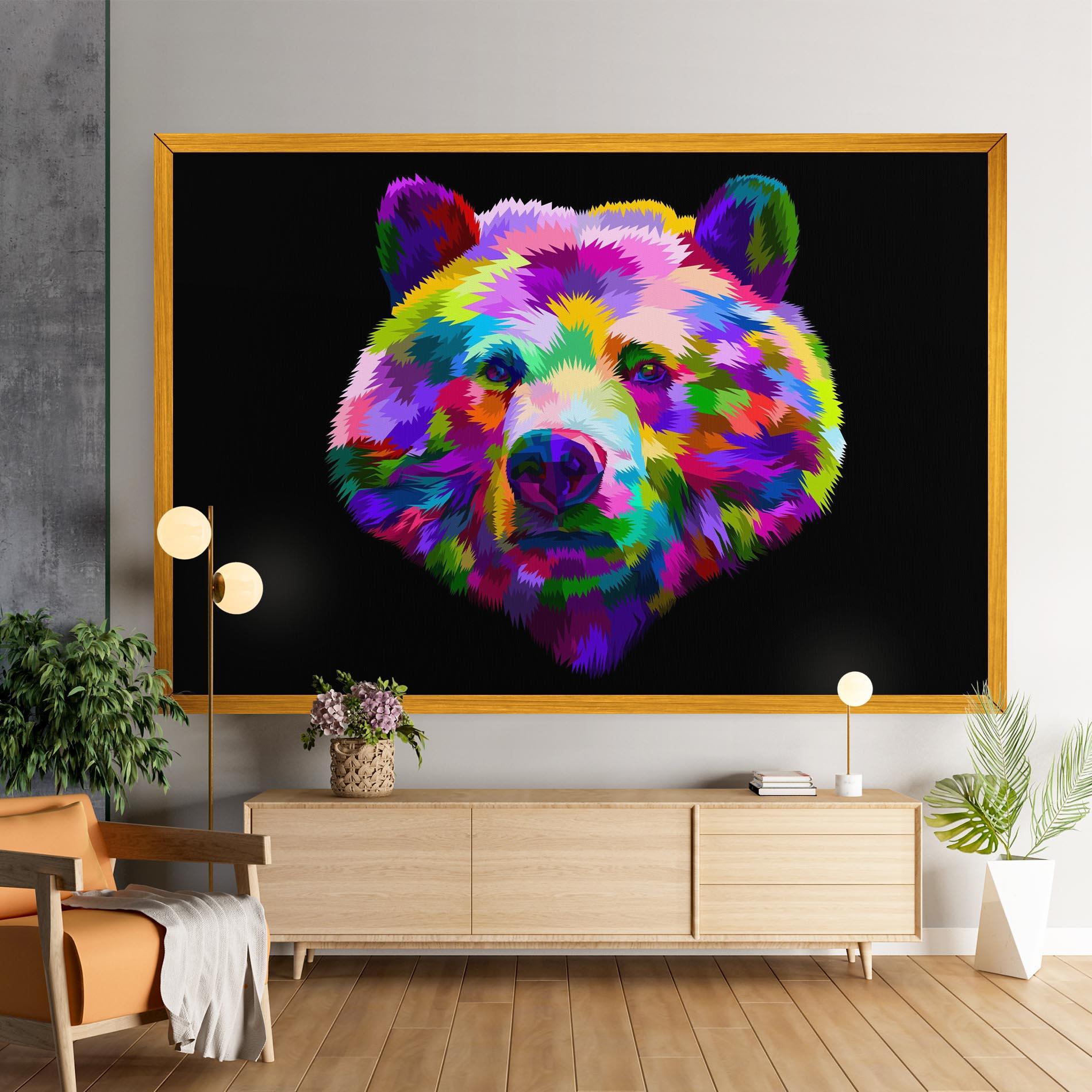 Leinwandbild Bear Head Art mockup 9