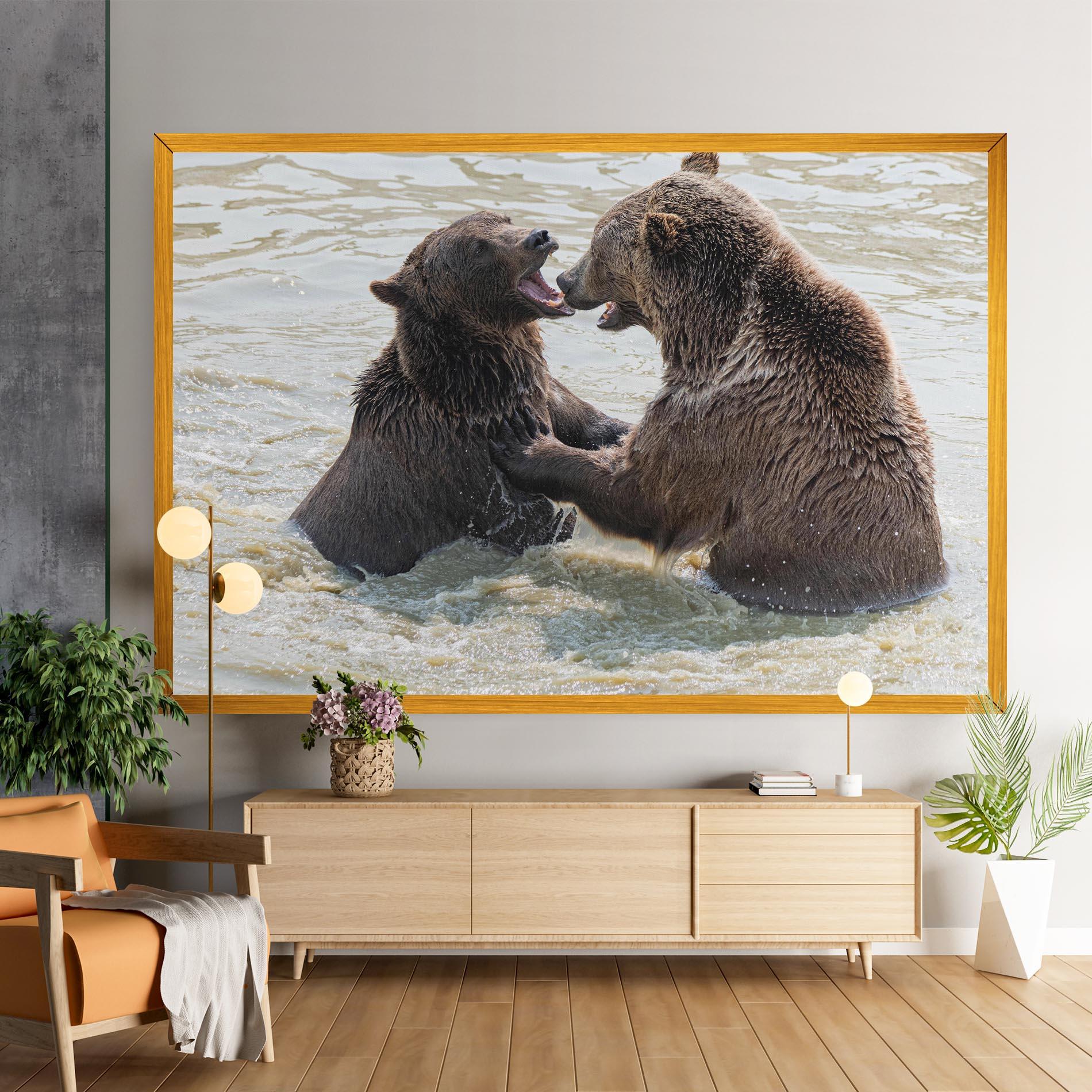 Leinwandbild Bears Fighting mockup 9